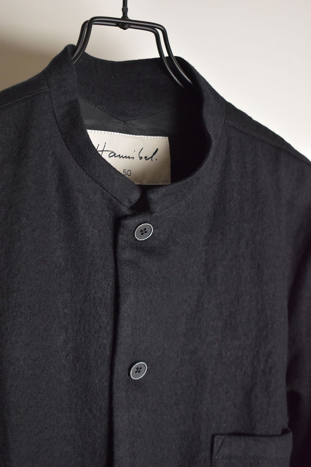 Stand Collar Shirts"Lamp Black"/スタンドカラーシャツ"ランプブラック"