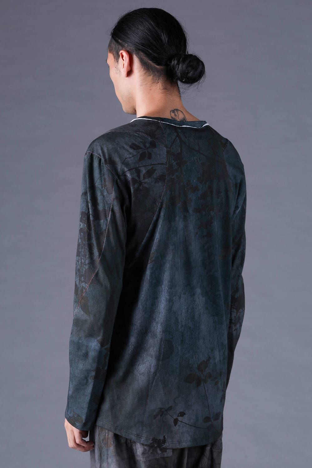 《2027SS先行予約分》Inkjet-Printed 30/- Cotton L/ST-Shirt"Charcoal" / インクジェットプリント30/-天竺ロングスリーブTee"チャコール"