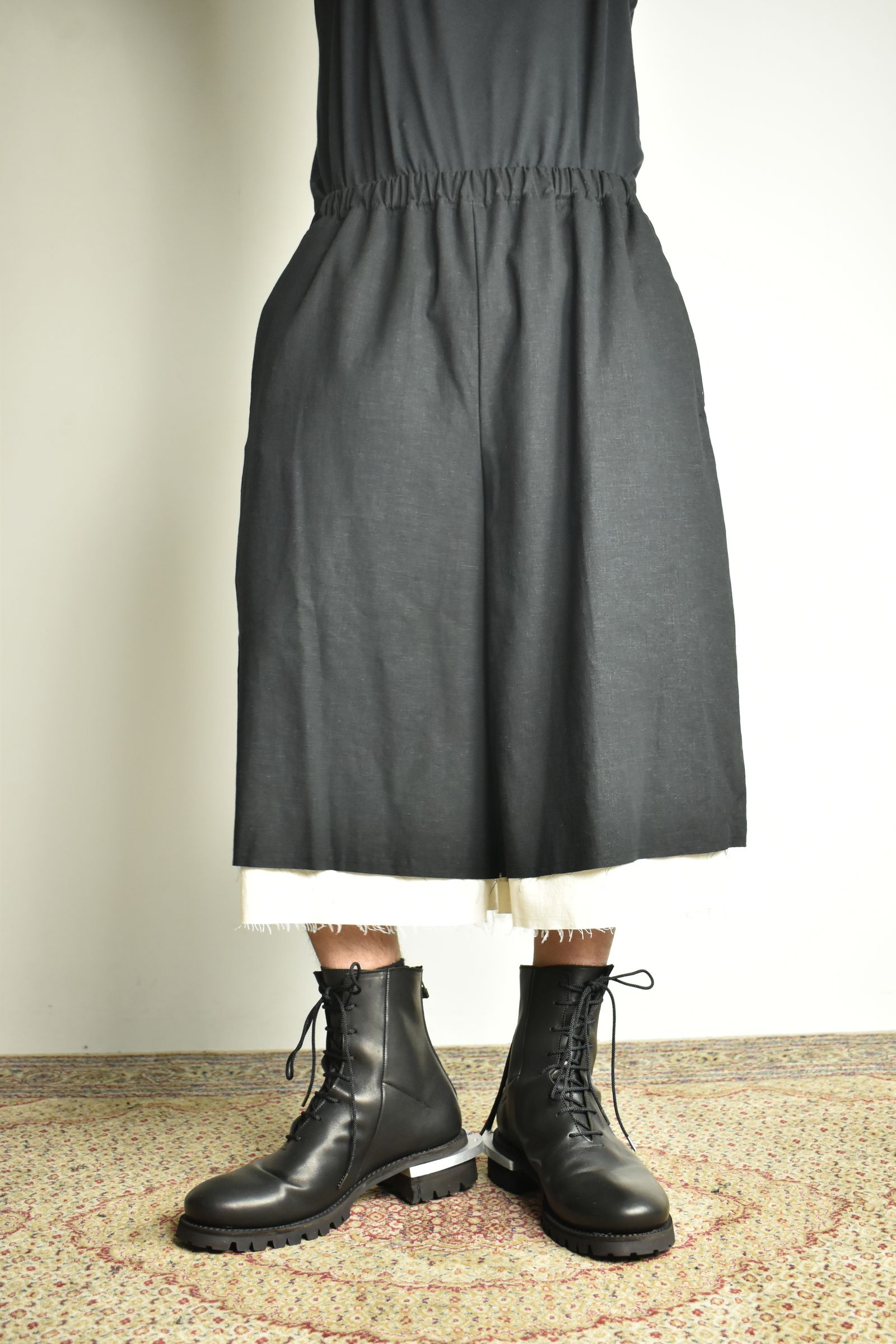 Layerd Easy Half Pants"Black" / レイヤードイージーハーフパンツ"ブラック"