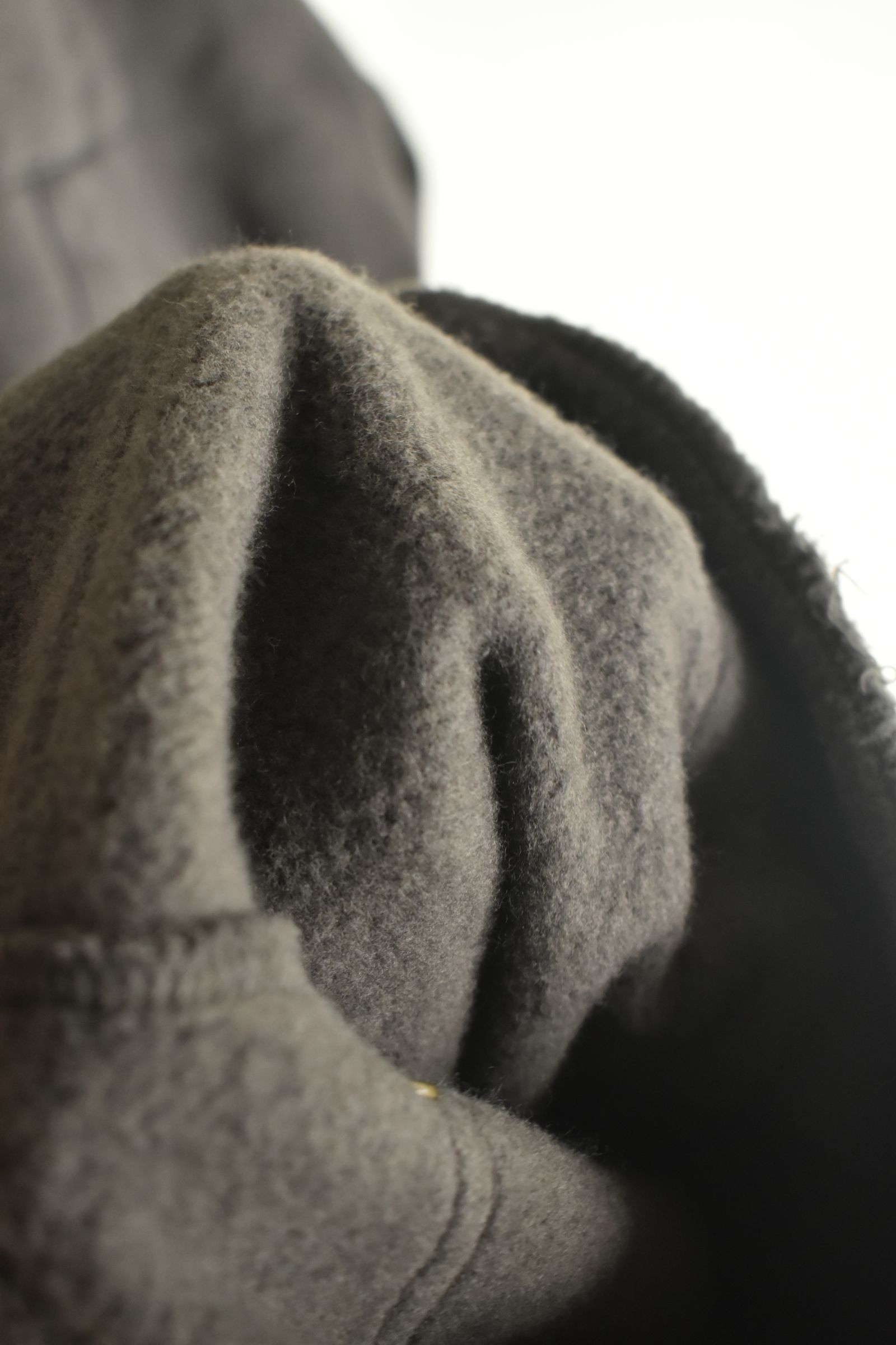 Untwisted Yarn Fleece Shotgun Wide Cropped Pants"Charcoal" / 無撚糸裏毛ショットガンワイドクロップドパンツ"チャコール"