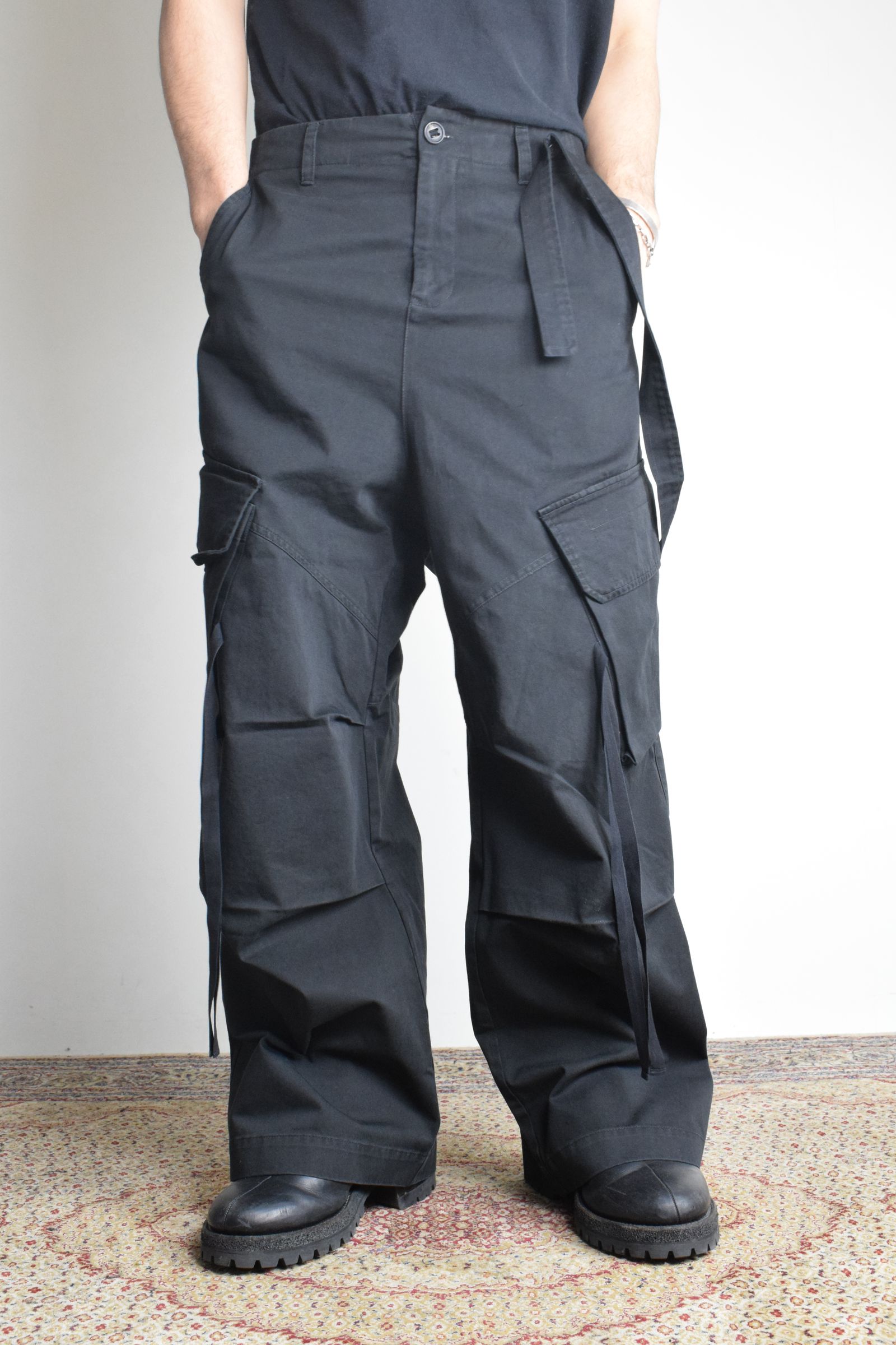 Cargo Flared pants"Black" / カーゴフレアパンツ"ブラック"
