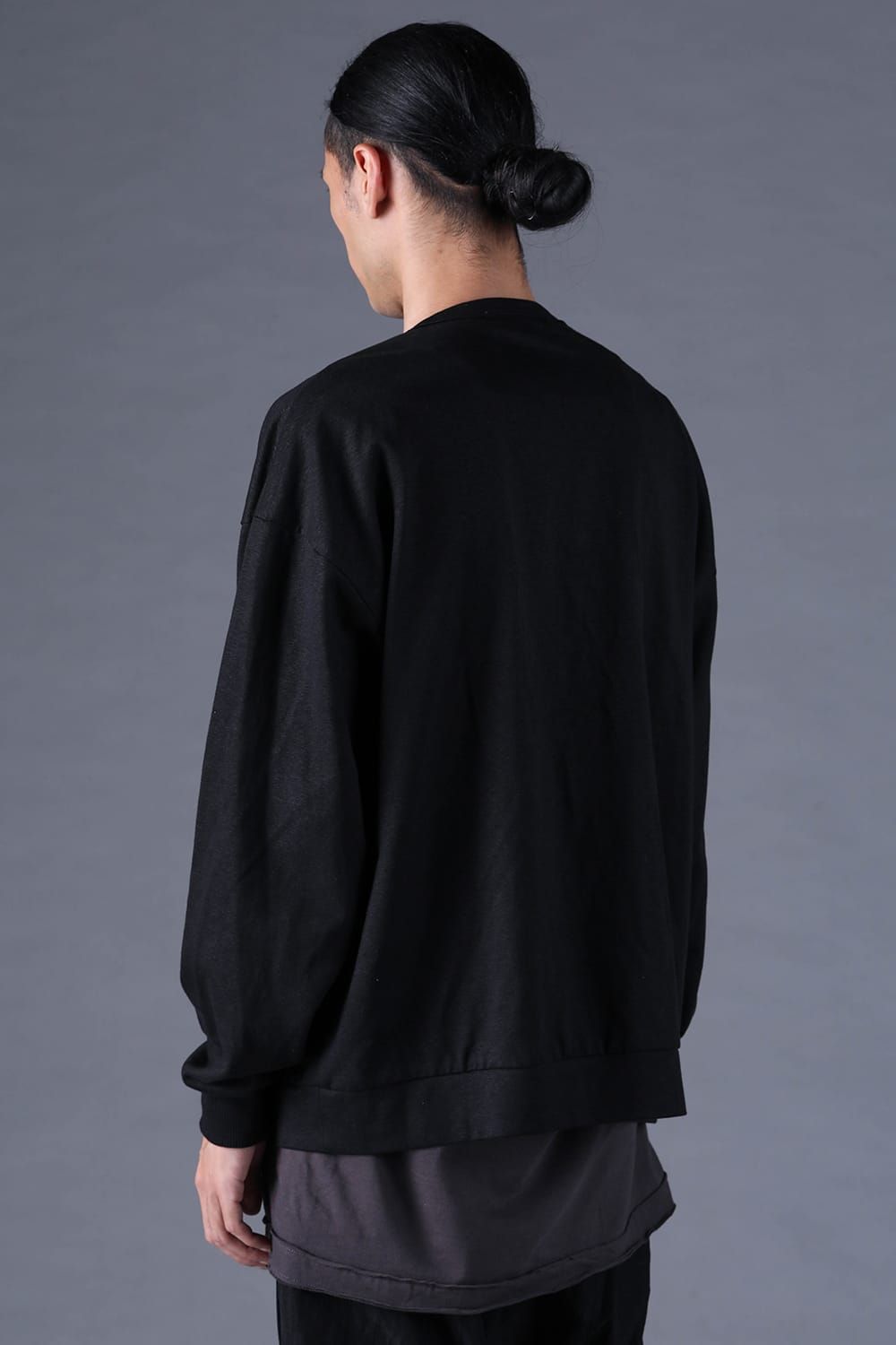 《2027SS先行予約分》Linen-Cotton Jersey Double-Open Cardigan "Black" / リネンコットンジャージーダブルオープンカーディガン"ブラック"