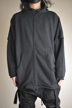 Sweat Oversize Zip Up Hoodie"Black" / スウェットオーバーサイズジップアップパーカ"ブラック"