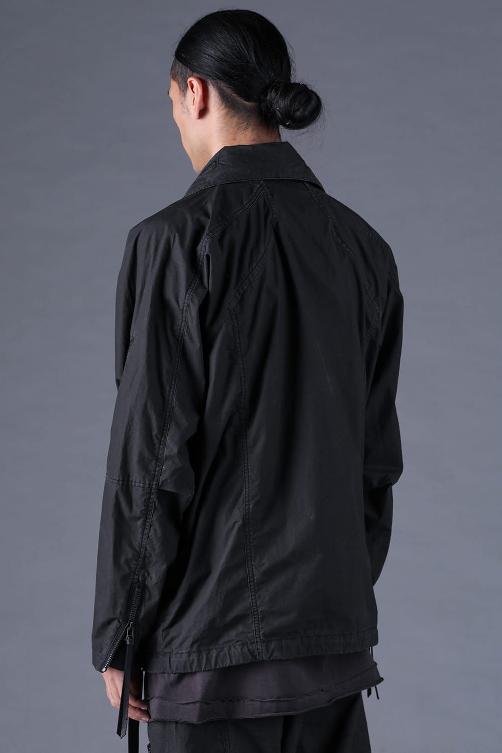《2027SS先行予約分》Pigment-Coated Rider's Coach Jacket"Black" / 顔料コーティングライダースコーチジャケット"ブラック"