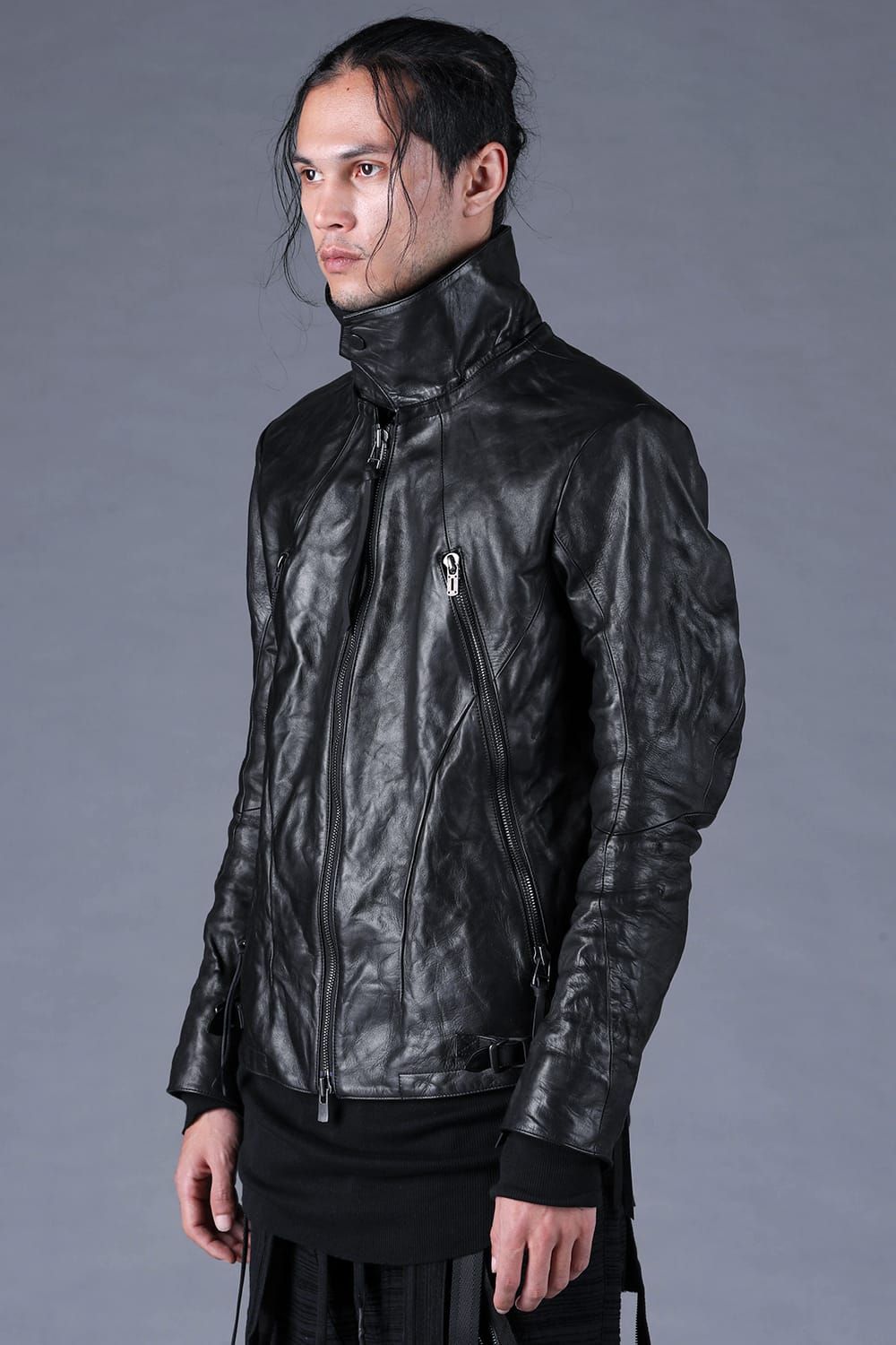 Horse Leather Collar Detachable Jacket"Black" / ホースレザーカラーデタッチャブルジャケット"ブラック"