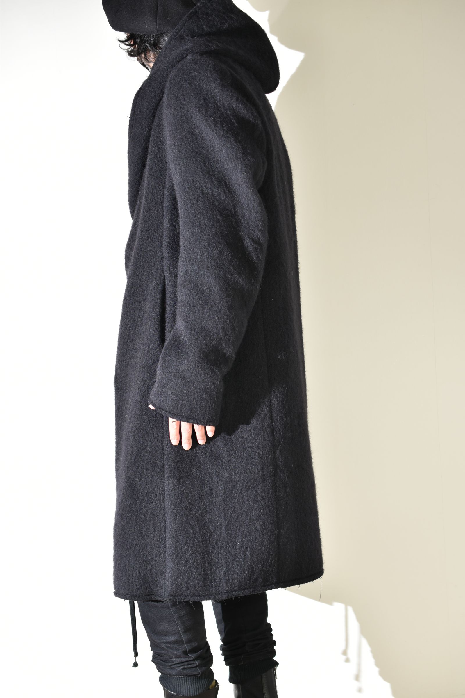 Shawl Collar Hoodie Coat "Black" / ショールカラーフーディコート"ブラック"