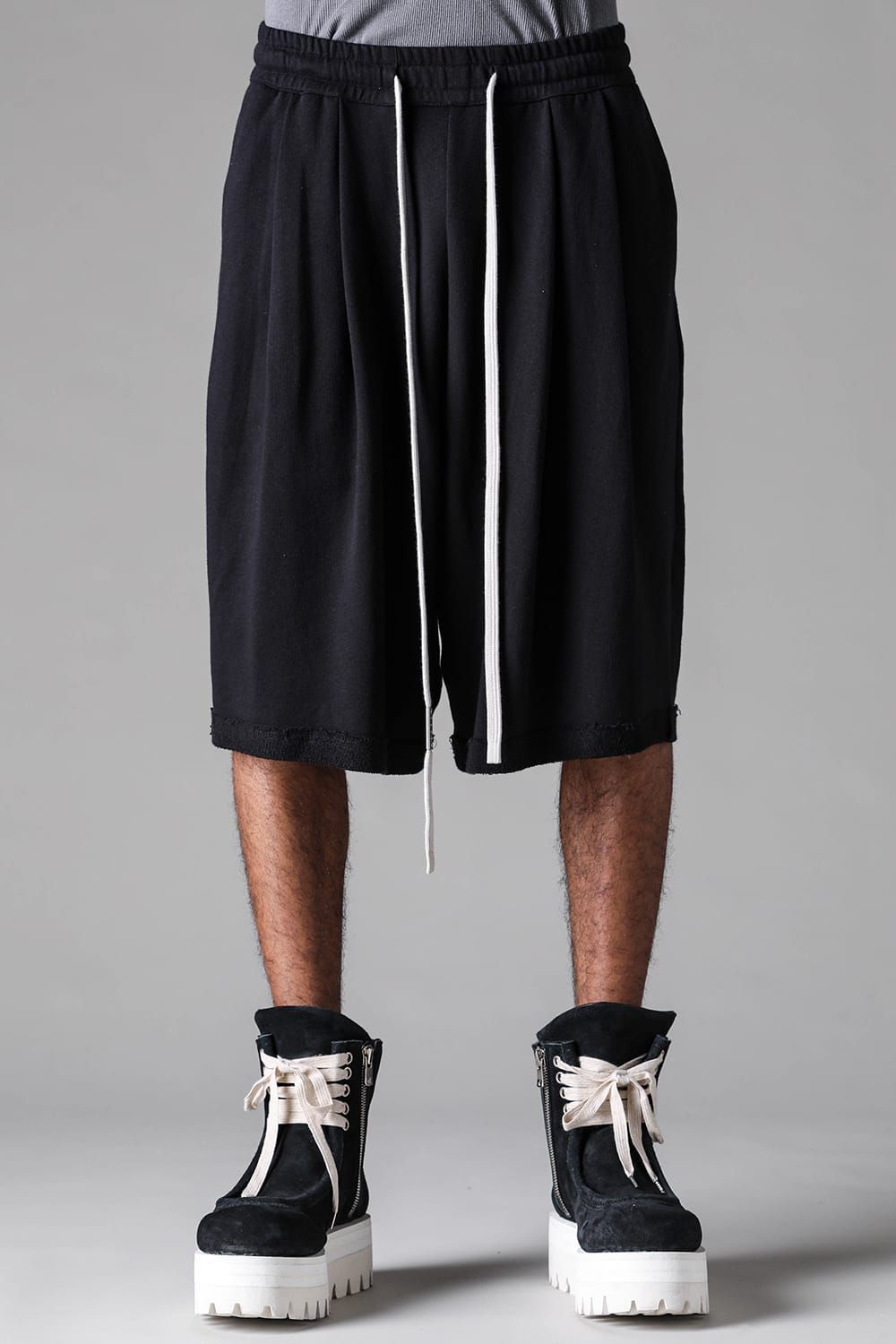 《2027SS先行予約》Lightweight French Terry Wide Shorts"Black" / ミニ裏毛ワイドショーツ"ブラック"