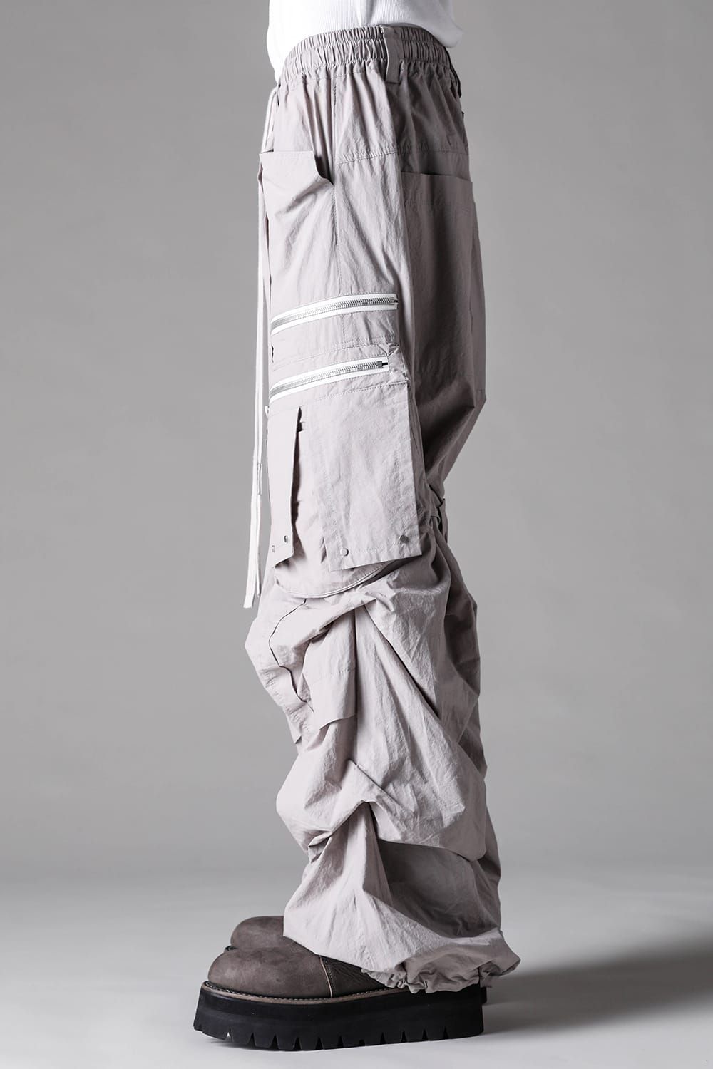 《2027SS先行予約》Cargo Tuck Wide Pants "Black / L.Grey" / カーゴタックワイドパンツ"ブラック/ライトグレー"