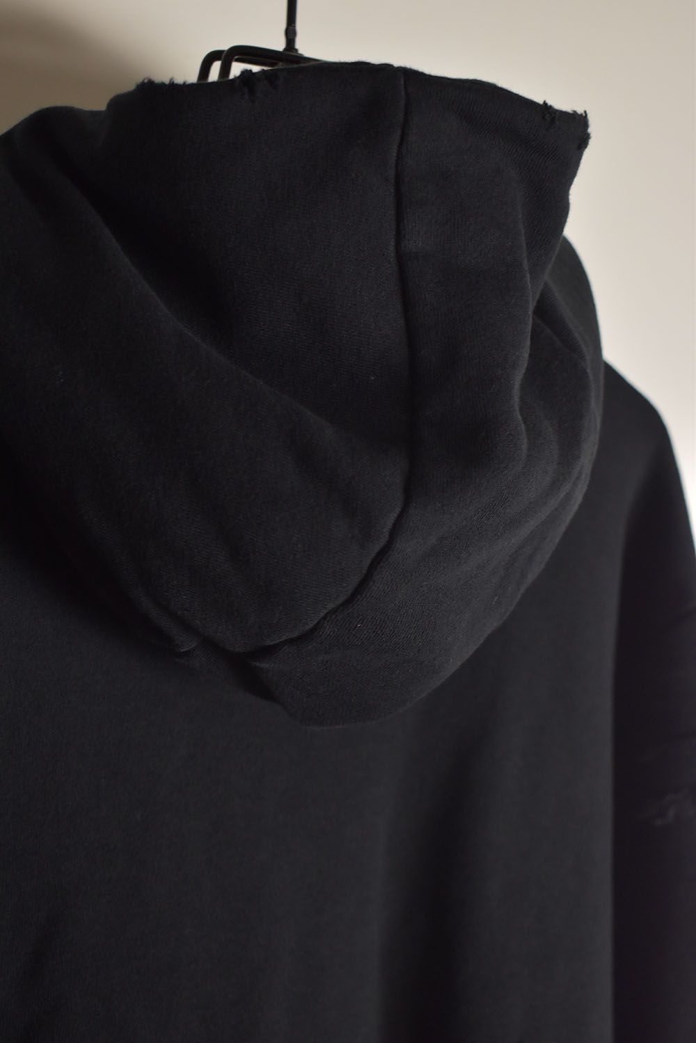 Untwisted Sweat Oversized Pullover Hoodie "Black" / 無撚糸裏毛オーバーサイズプルオーバーフーディー"ブラック"