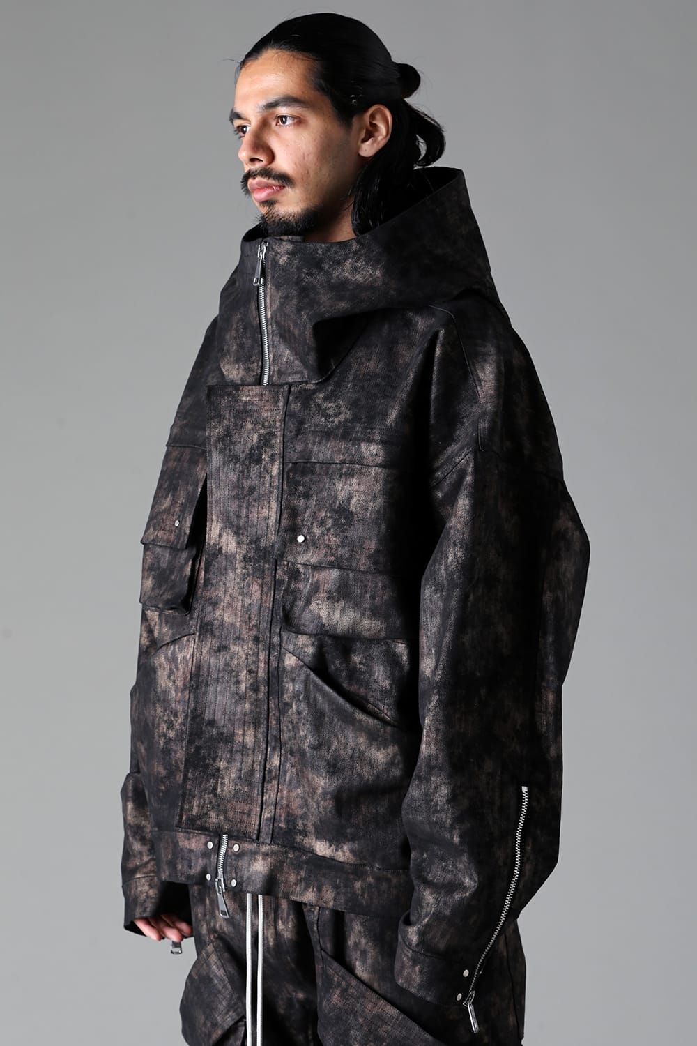 《2025AW先行予約》Metal Steam Camouflage Hooded Blouson"Black × Beige" / メタルスチームカモフラージュ フーデッドブルゾン"ブラック×ベージュ"