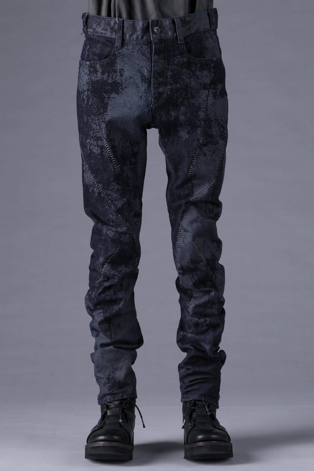 《2027SS先行予約分》Brushed-Coated Twist Curve Pants"Indigo" / ブラッシュコーティングツイストカーブパンツ"インディゴ"