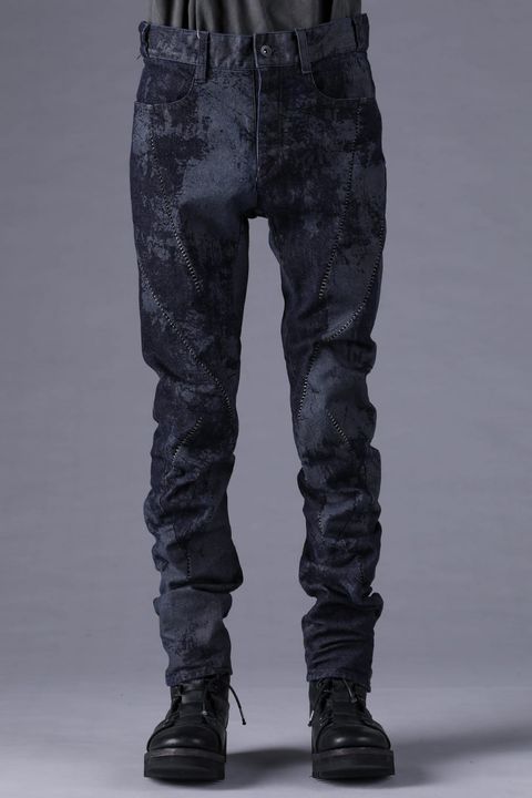 《2027SS先行予約分》Brushed-Coated Twist Curve Pants"Indigo" / ブラッシュコーティングツイストカーブパンツ"インディゴ"
