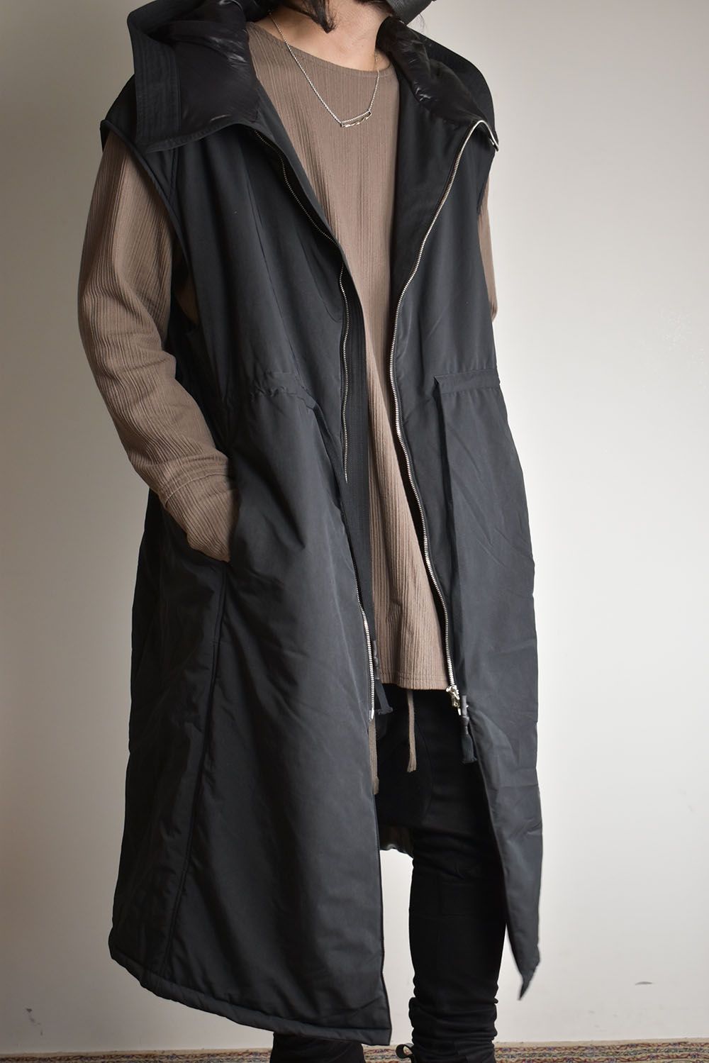 Chill Buster Sleeve Less Long Parka"Black"/チルバスタースリーブレスロングパーカー"ブラック"