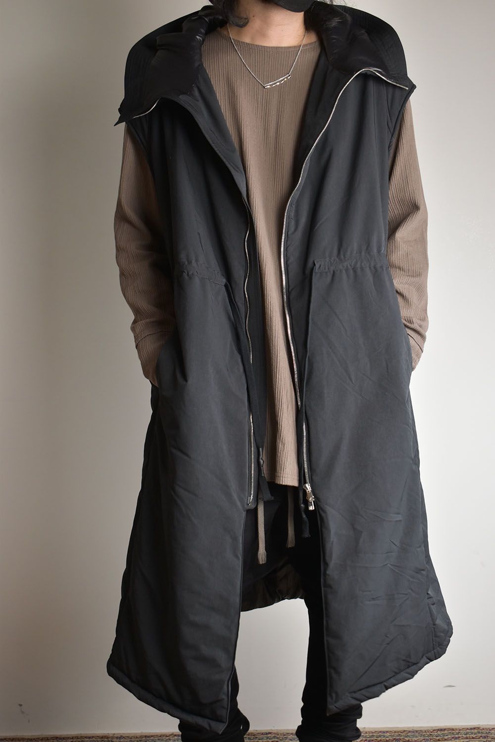 Chill Buster Sleeve Less Long Parka"Black"/チルバスタースリーブレスロングパーカー"ブラック"