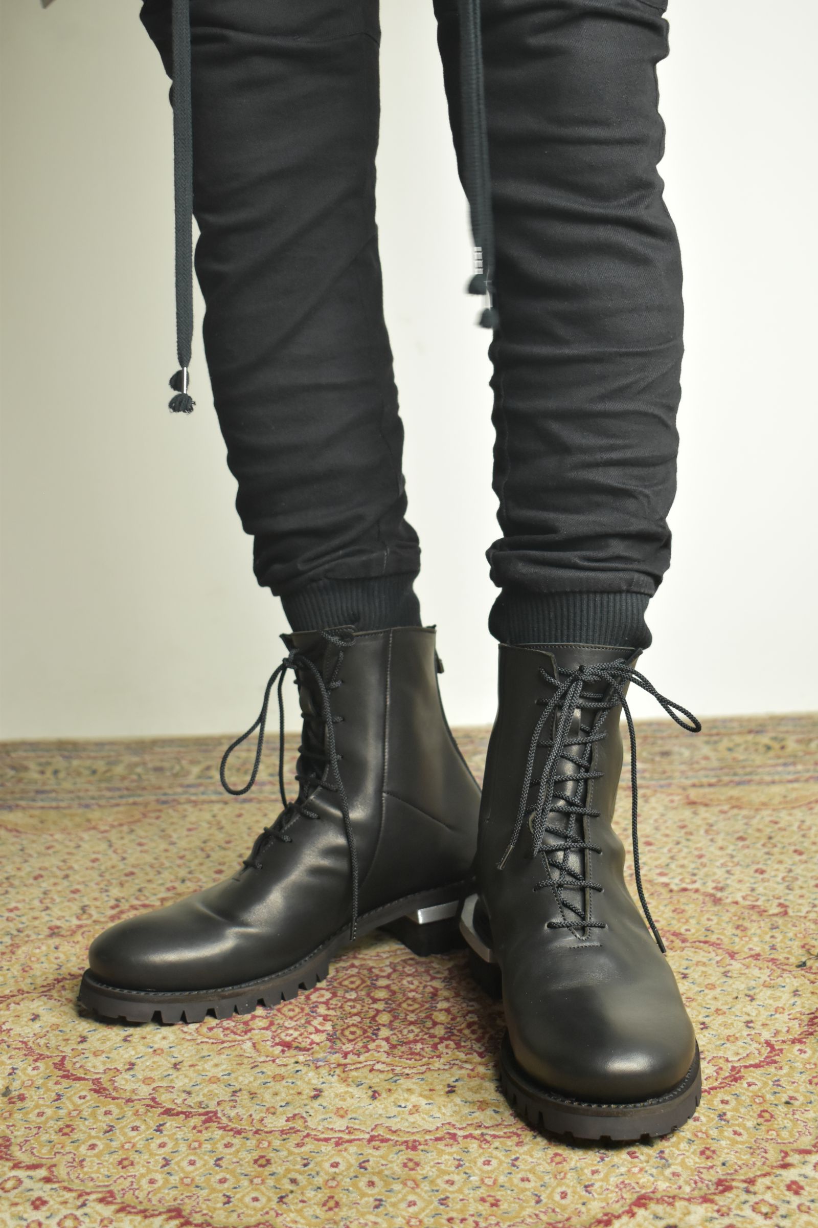 Metal Heel Balmoral Back Zip Boots"Teacore Black" / メタルヒールバルモラルバックジップブーツ"ティーコアブラック"