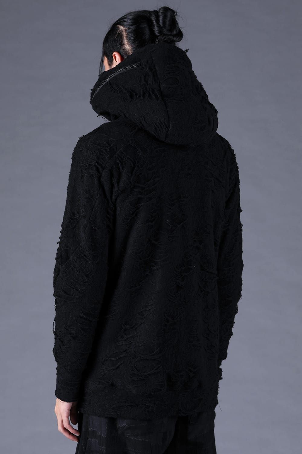 Damage Pile Zip-Up Hoodie"Black" / ダメージパイルジップアップフーディー"ブラック"