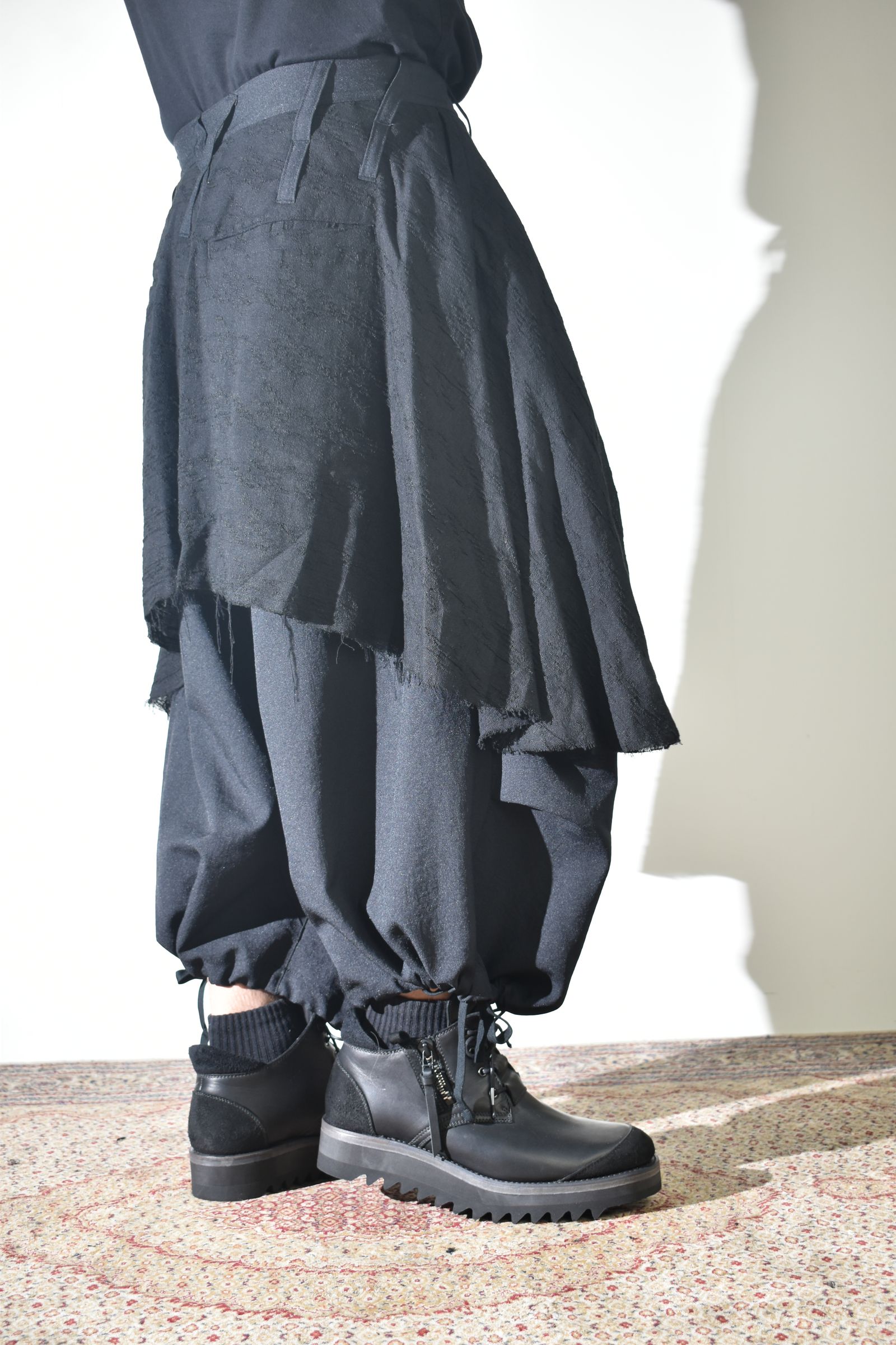 Layerd Wide Sarrouel"Black" /  レイヤードワイドサルエル"ブラック"
