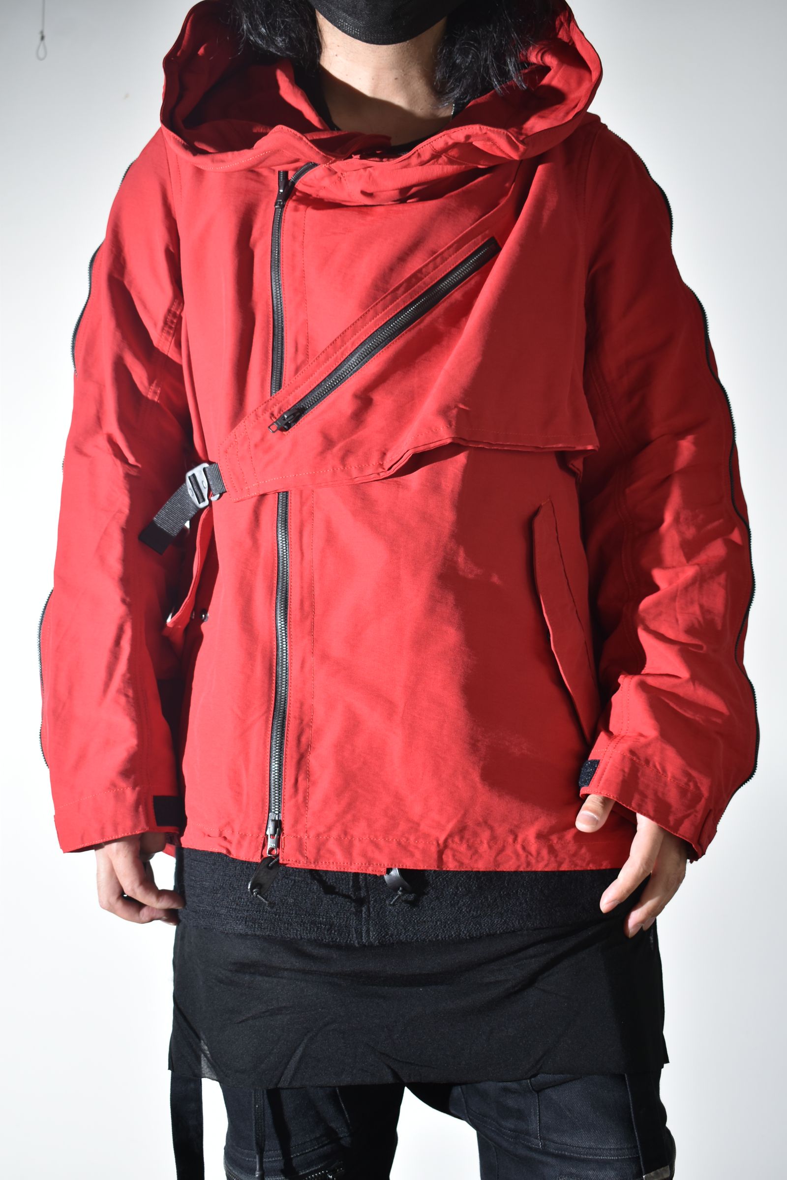Multi Zip Short Mods Coat"Red" / マルチジップショートモッズコート"レッド"
