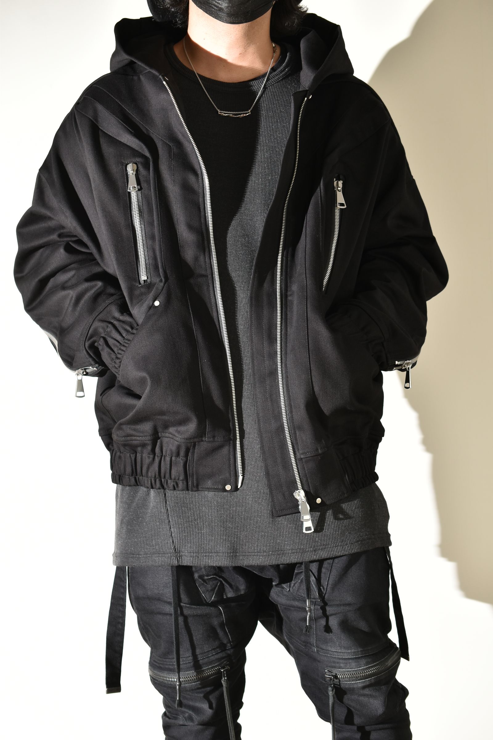 Denim Zip Hoodie Blouson"Black" / デニムジップフーディブルゾン"ブラック"