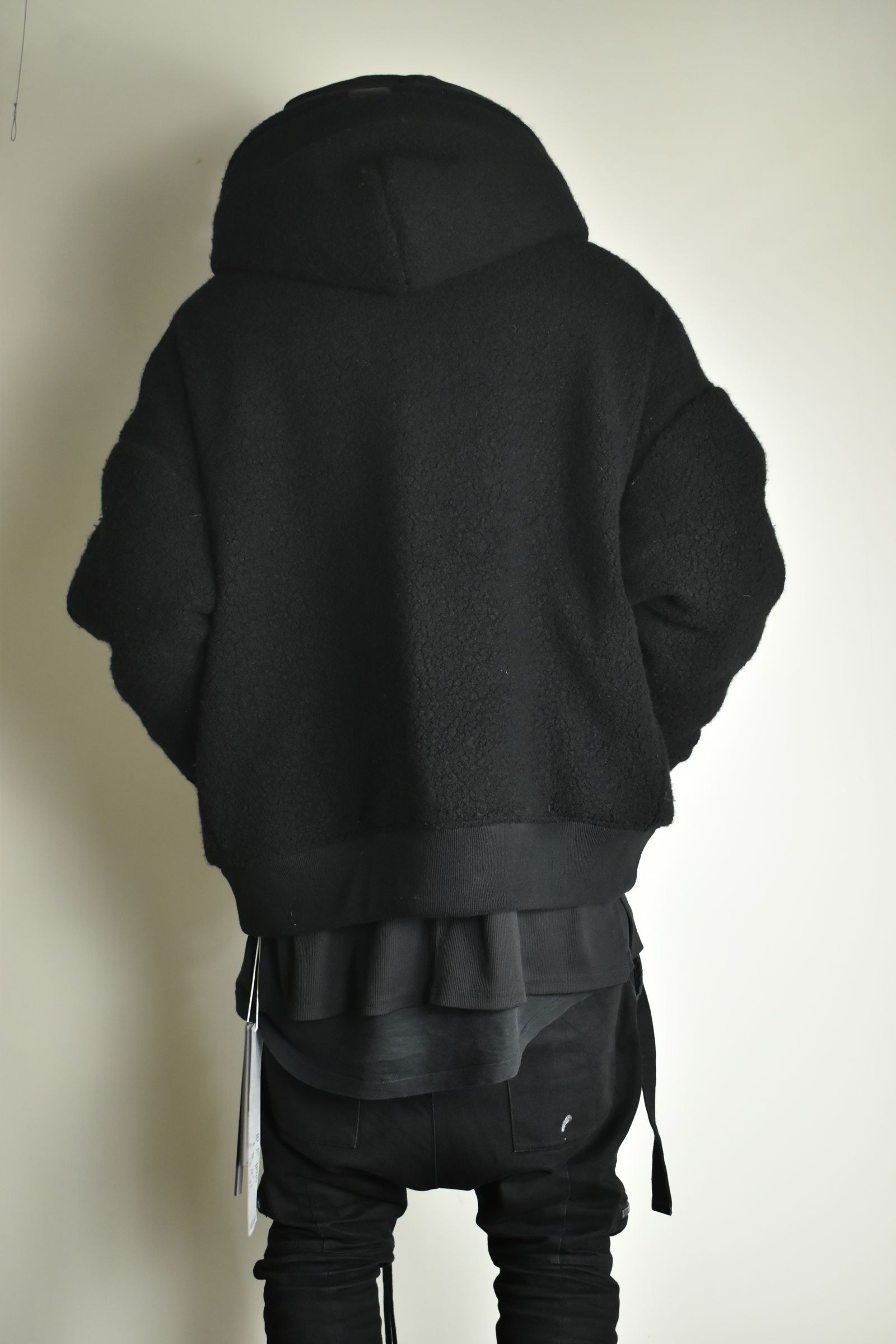 《2026AW先行予約》Sheep Pile Knit Padded Hoodie"Black / Khaki" / シープパイルニットパデッドフーディ"ブラック / カーキ"