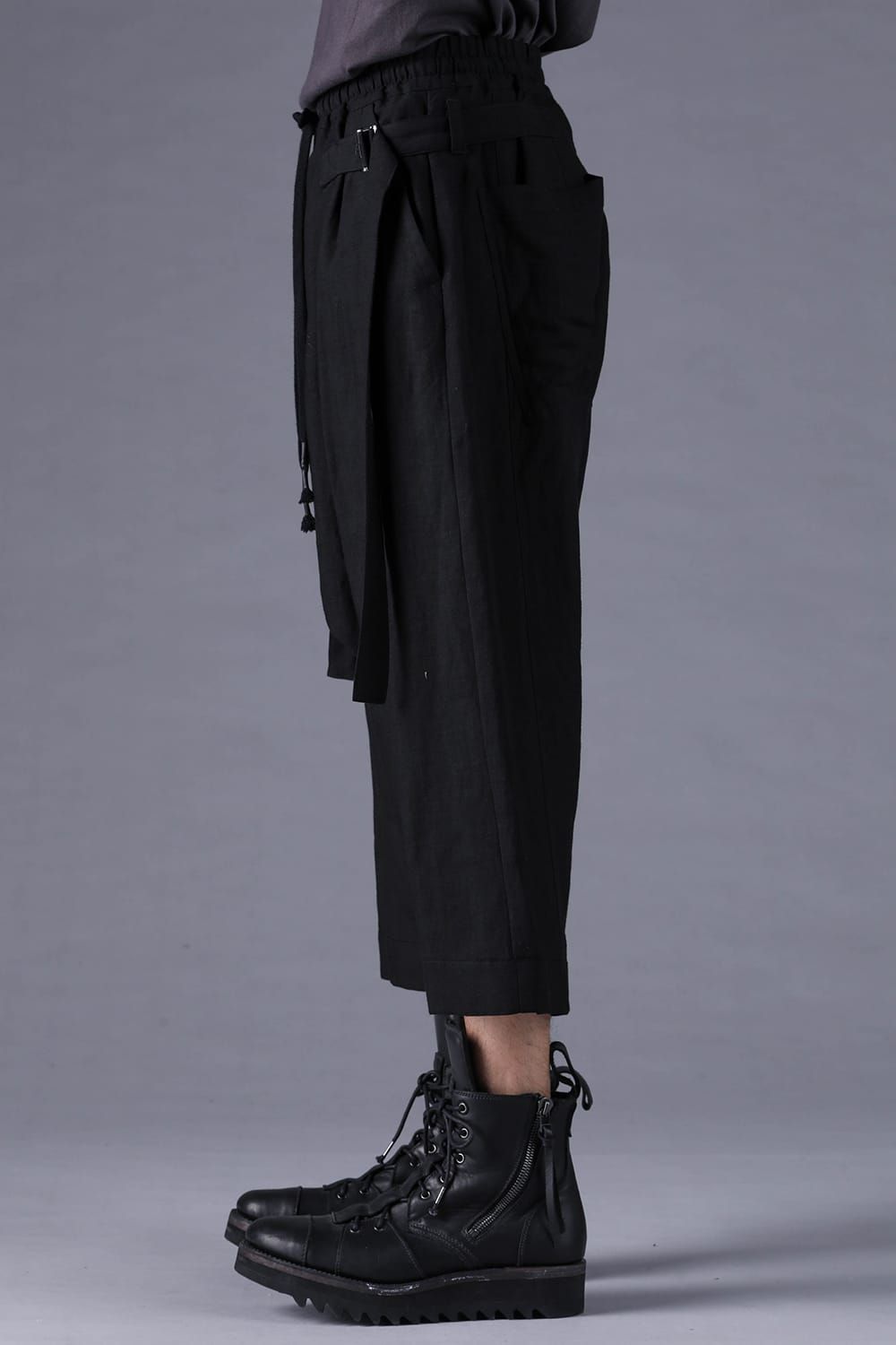 《2027SS先行予約分》Bamboo Linen Wide-Leg Cropped Pants"Black" / バンブーリネンワイドクロップドパンツ"ブラック"
