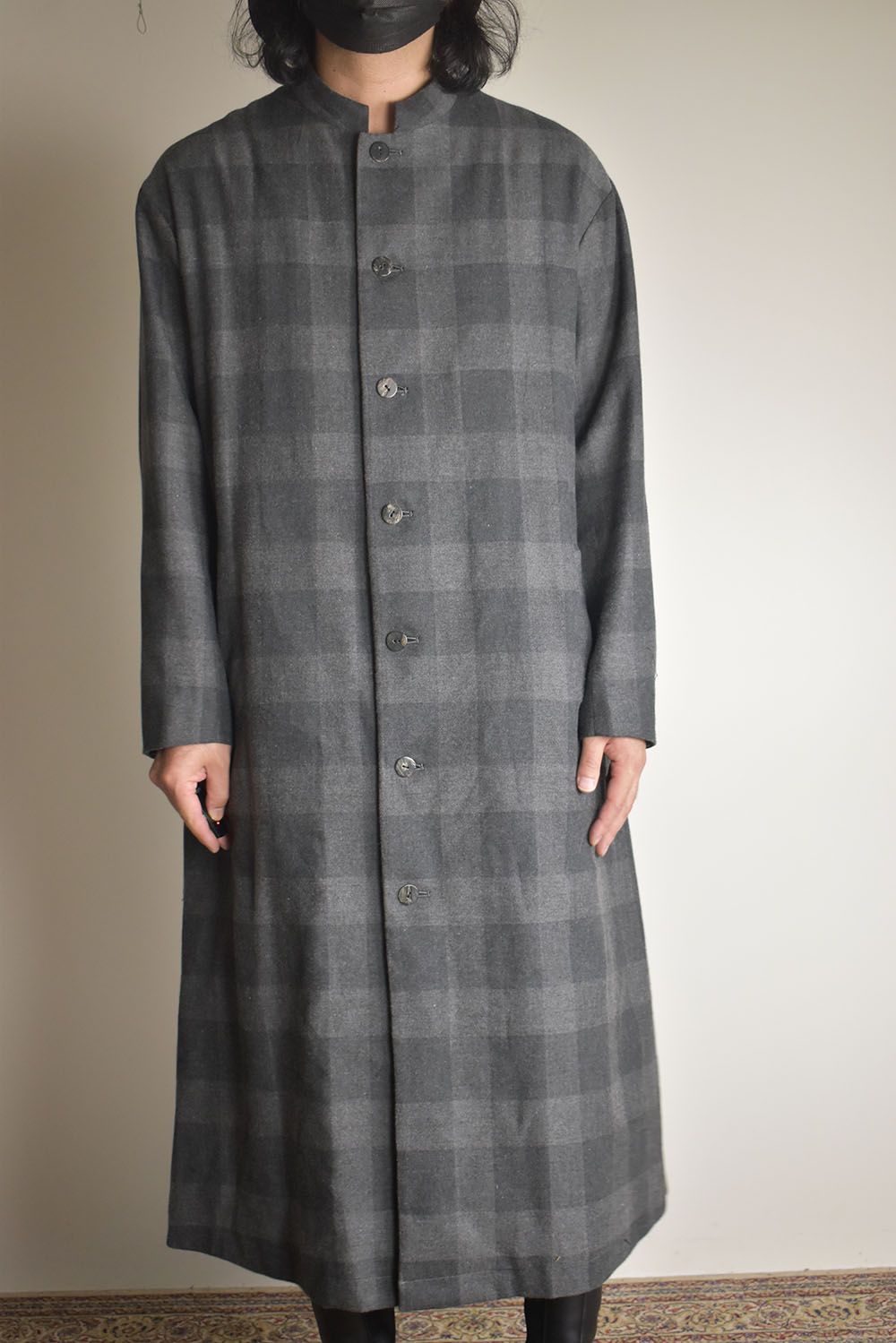 Mao Collar Long Coat"Grey" / マオカラーロングコート"グレー"
