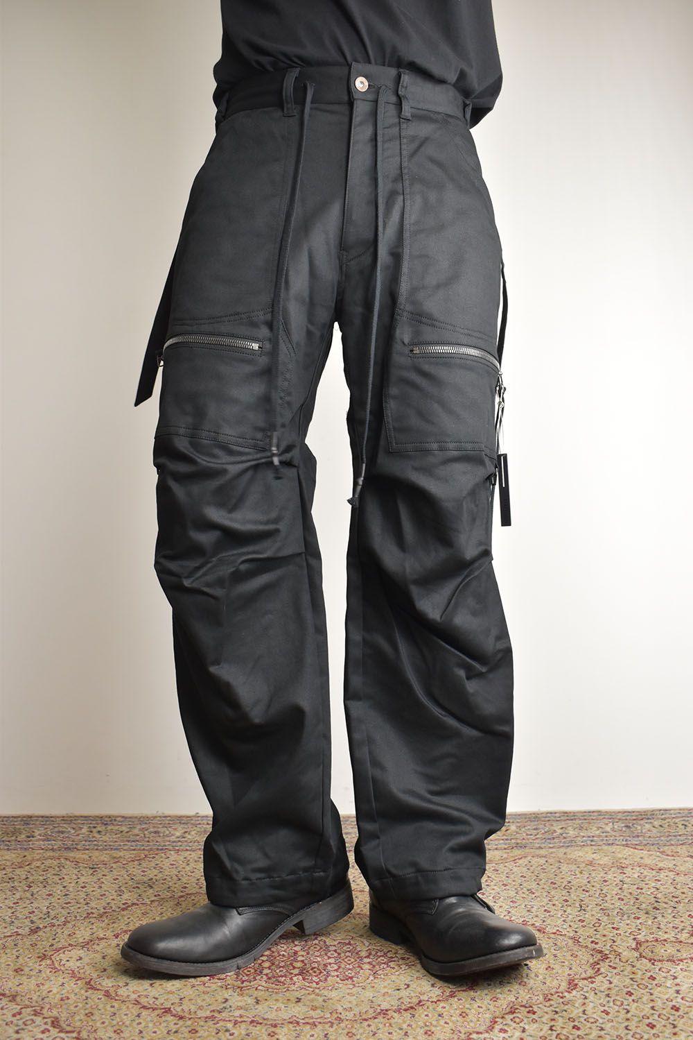 Jersey-like Denim Work Baggy Pants “Black" / ジャージーライクデニムワークバギーパンツ"ブラック"