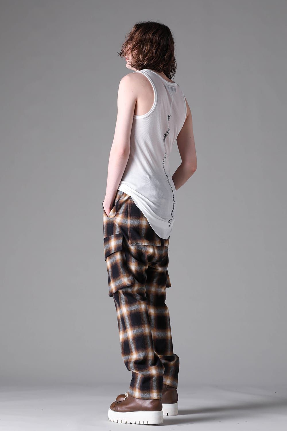 《2026AW先行予約》Back Printed Rib Tank Top"Black / D.Grey / Ivory /Khaki"バックプリントリブタンクトップ"ブラック/ダークグレー/アイボリー/カーキ"