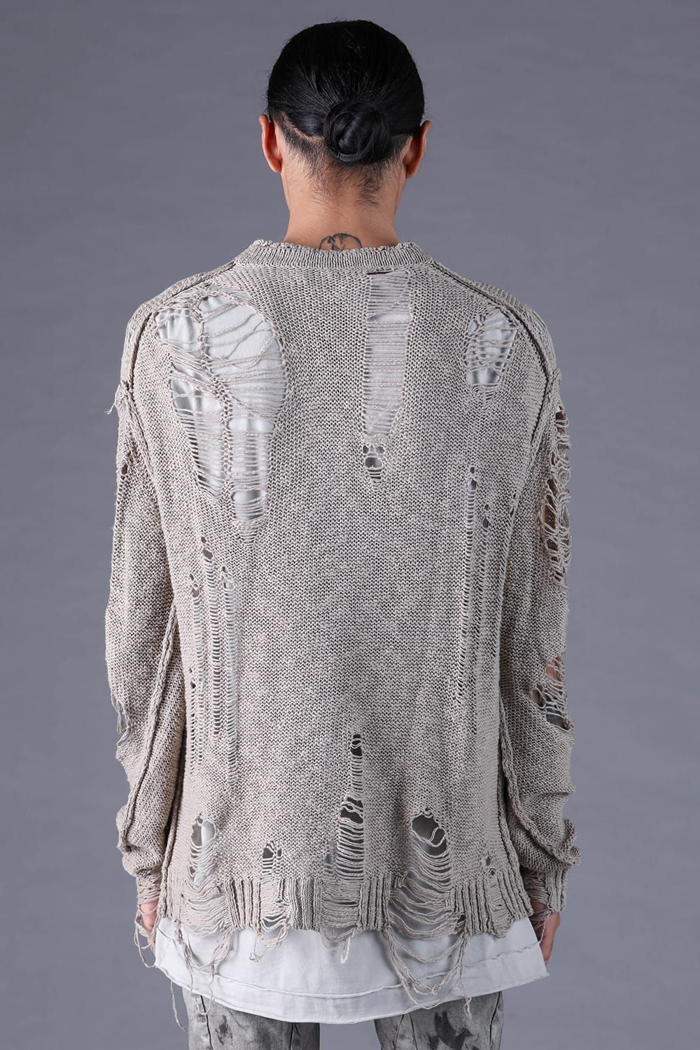 《2027SS先行予約分》3G Damage Knit Pullover "Grey" / 3Gダメージニットプルオーバー"グレー"