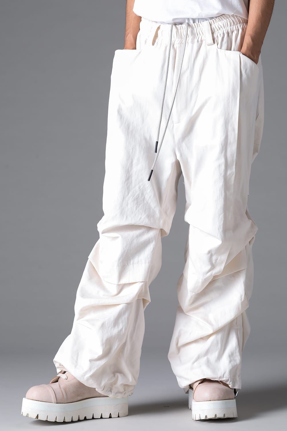 《2026SS先行予約》Tuck Wide Pants"Black / White" / タックワイドパンツ"ブラック/ホワイト"
