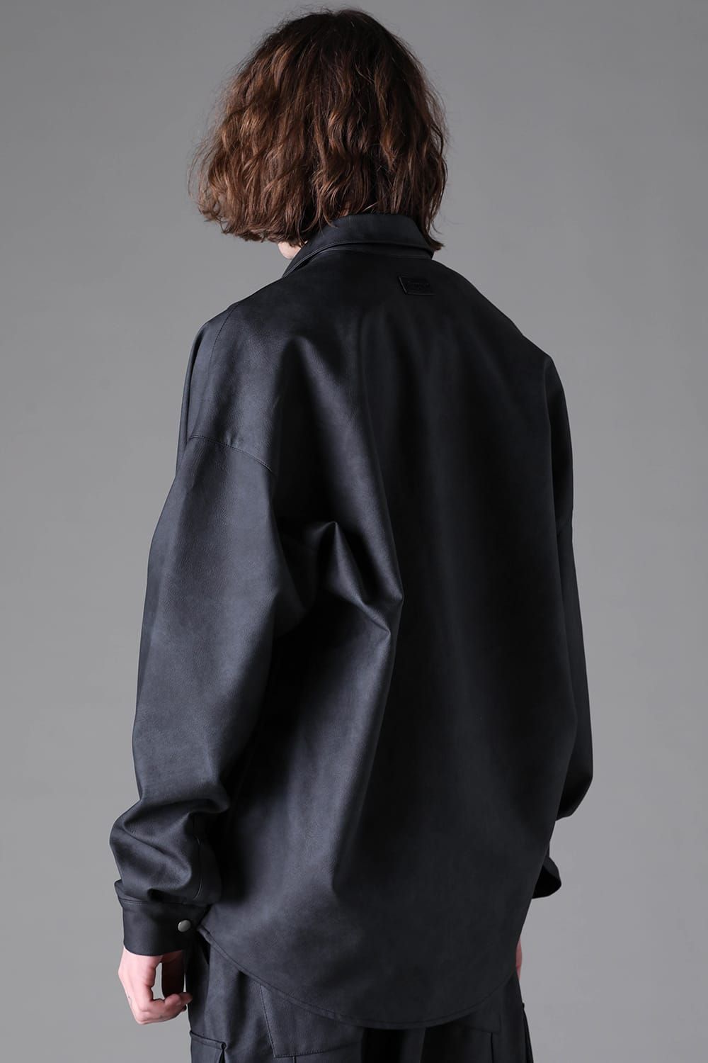 《2026AW先行予約》Vegan Leather  Cocoon Shirts"Smoke Black / Khaki" / ヴィーガンレザーコクーンシャツ"スモークブラック / カーキ"