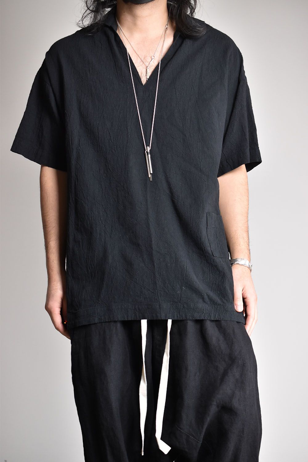 Half Sleeve Pullover Shirts"Black"/ハーフスリーブプルオーバーシャツ"ブラック"