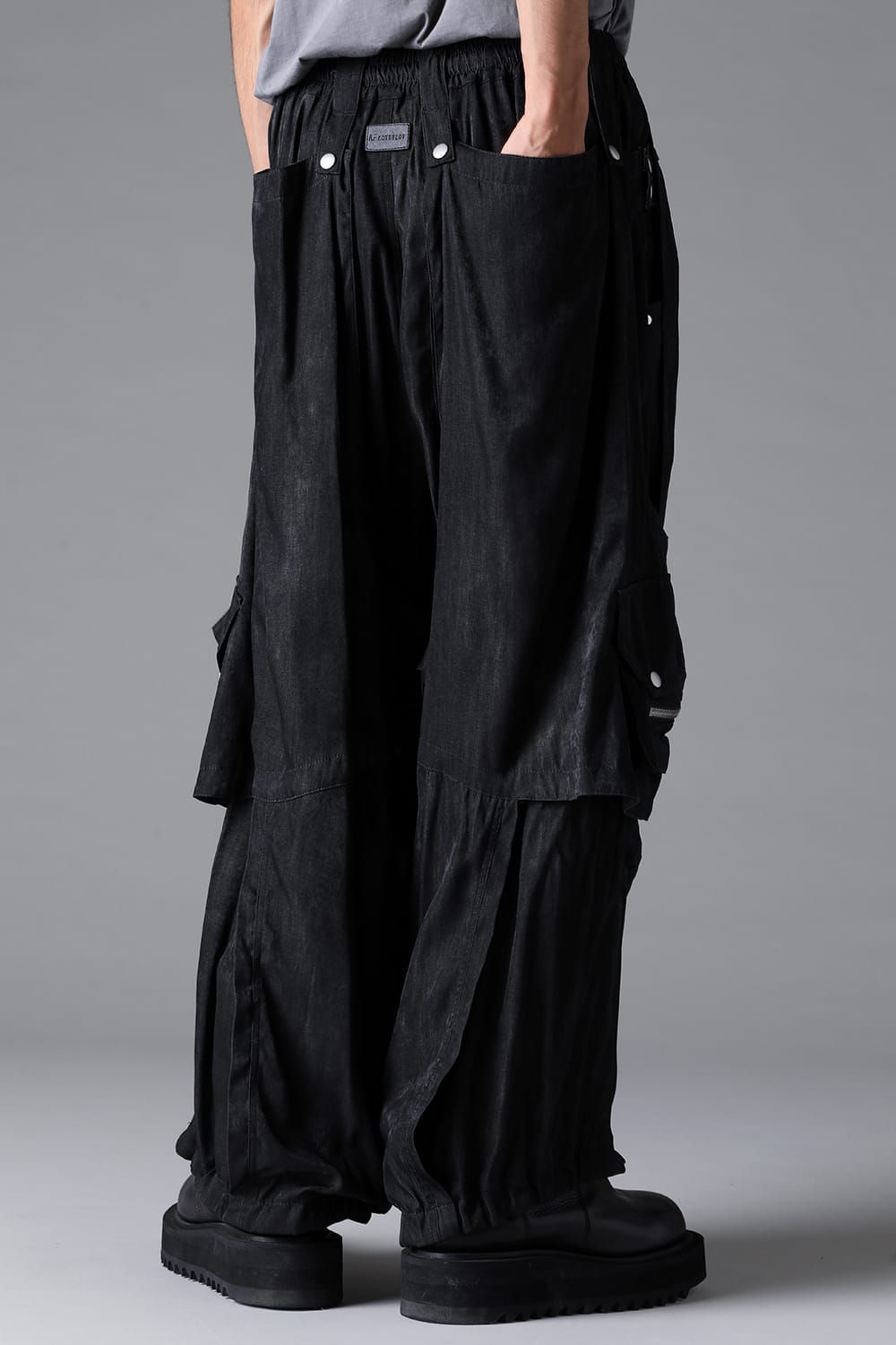 《2026SS先行予約》Parachute Cargo Wide Pants"Black / Uneven D.Grey / Uneven Grey" / パラシュートカーゴワイドパンツ"ブラック/アンイーブンダークグレー/アンイーブングレー"