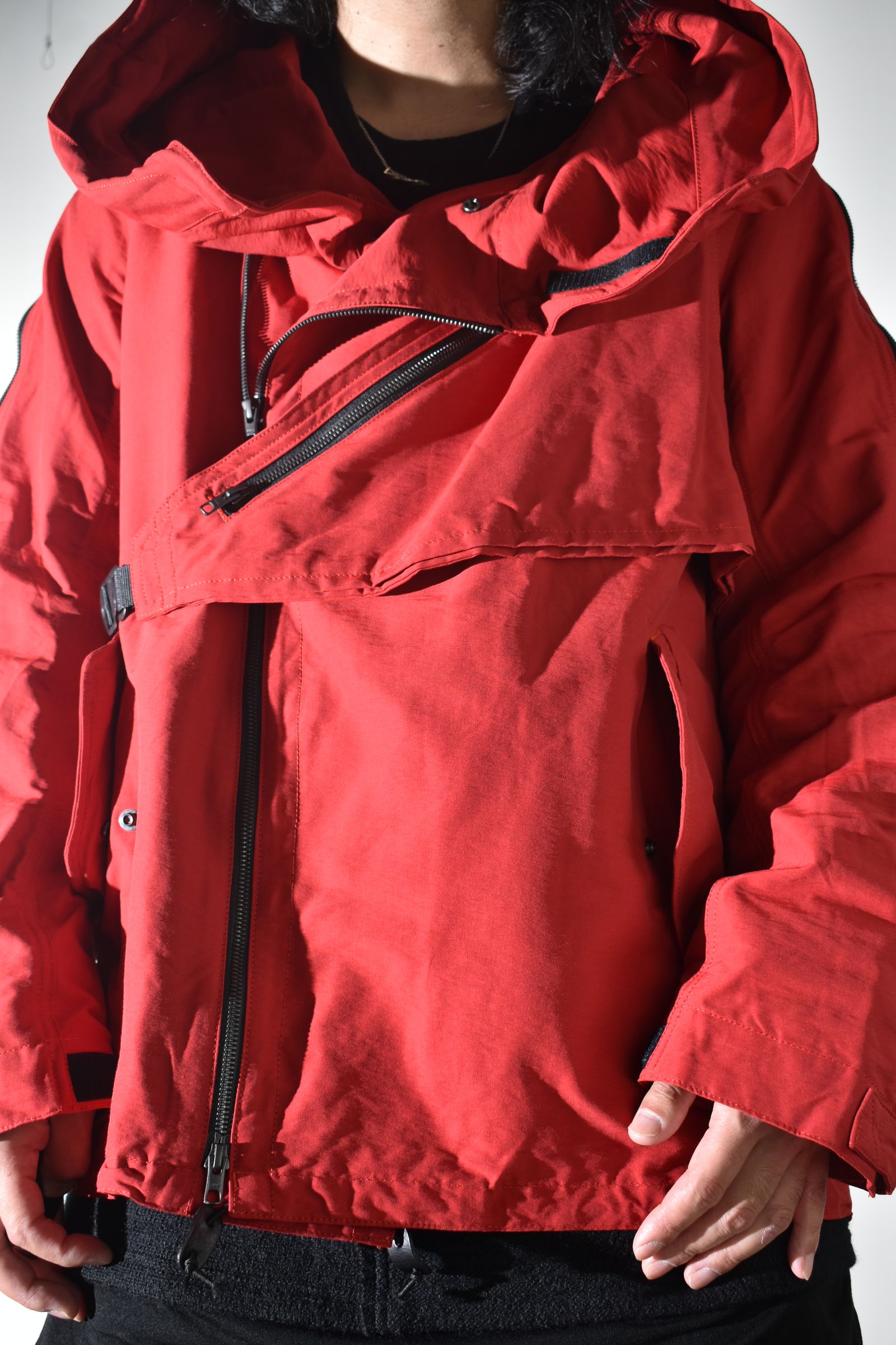 Multi Zip Short Mods Coat"Red" / マルチジップショートモッズコート"レッド"