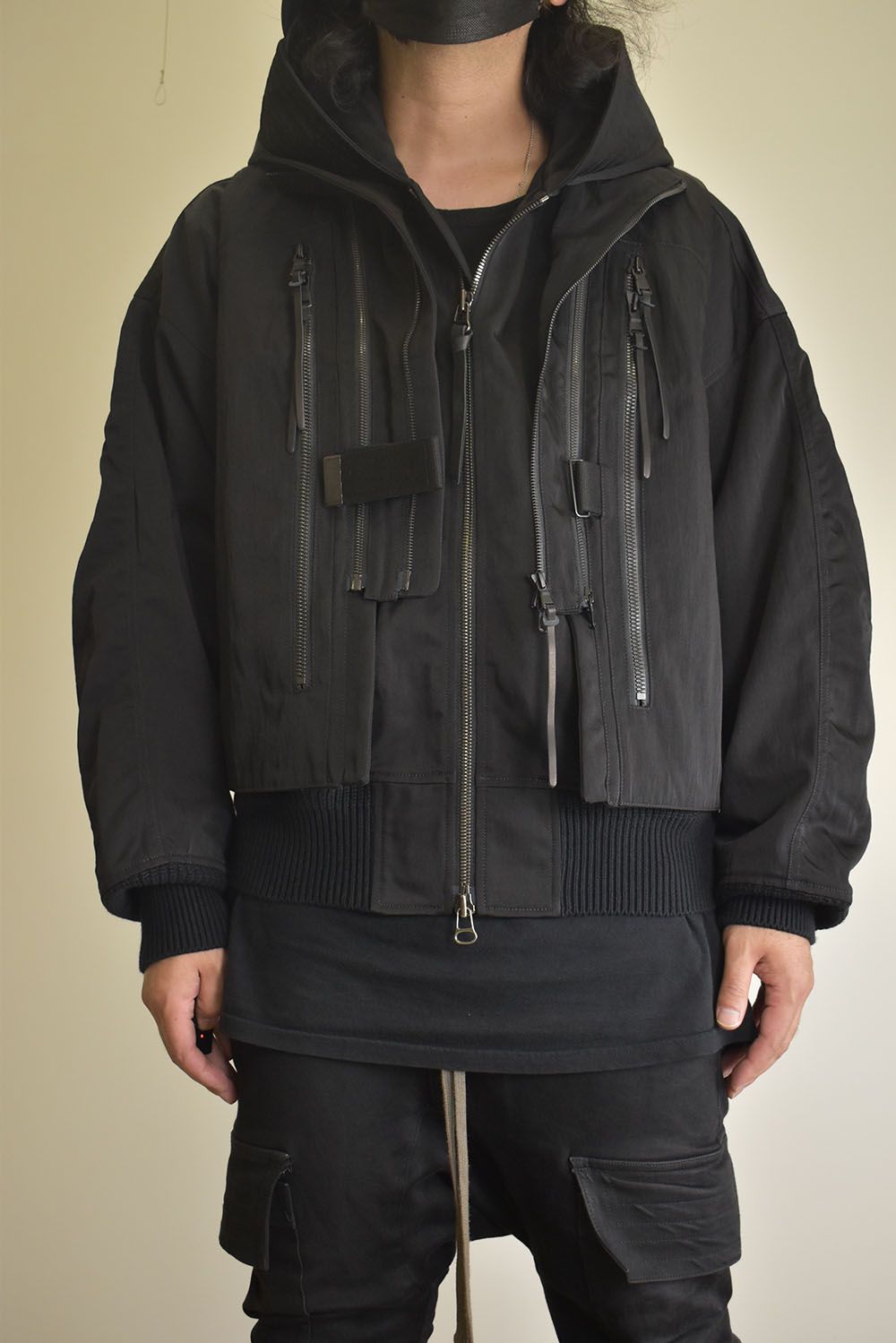 Nylon Wool Twill Hooded Jacket"Black" / ナイロンウールツイルフーデッドジャケット"ブラック"