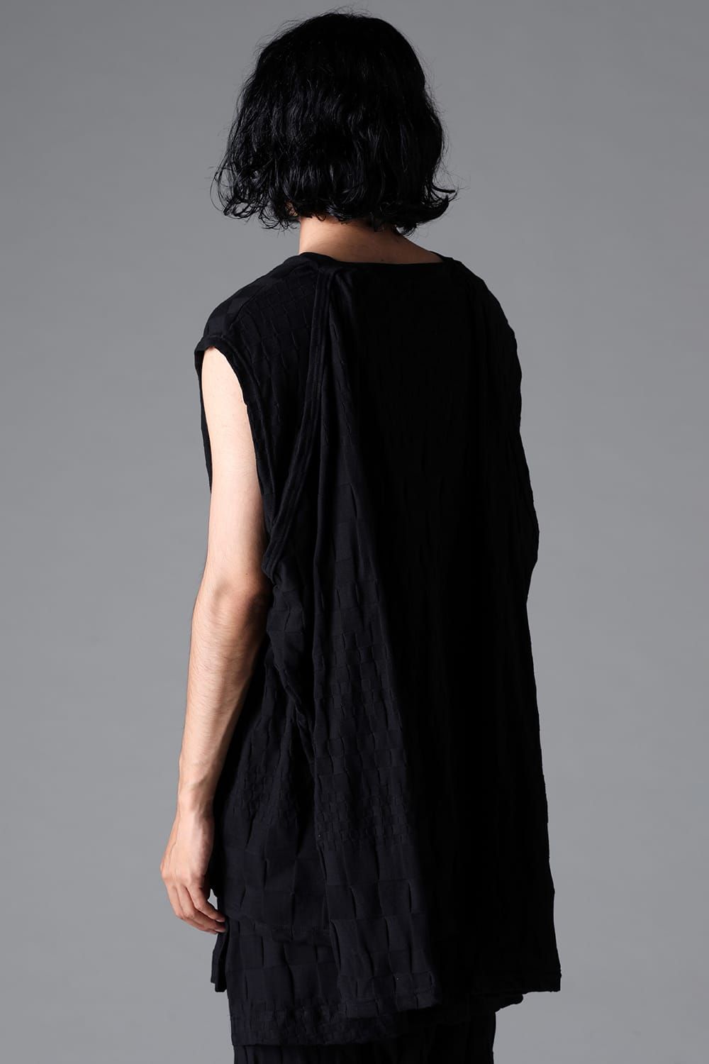 《2026SS先行予約》Gradient Plaid Pattern Shiva Long Sleeve Tee "Black / Cream" / グラデーションチェックパターンシヴァロングスリーブ"ブラック/クリーム"