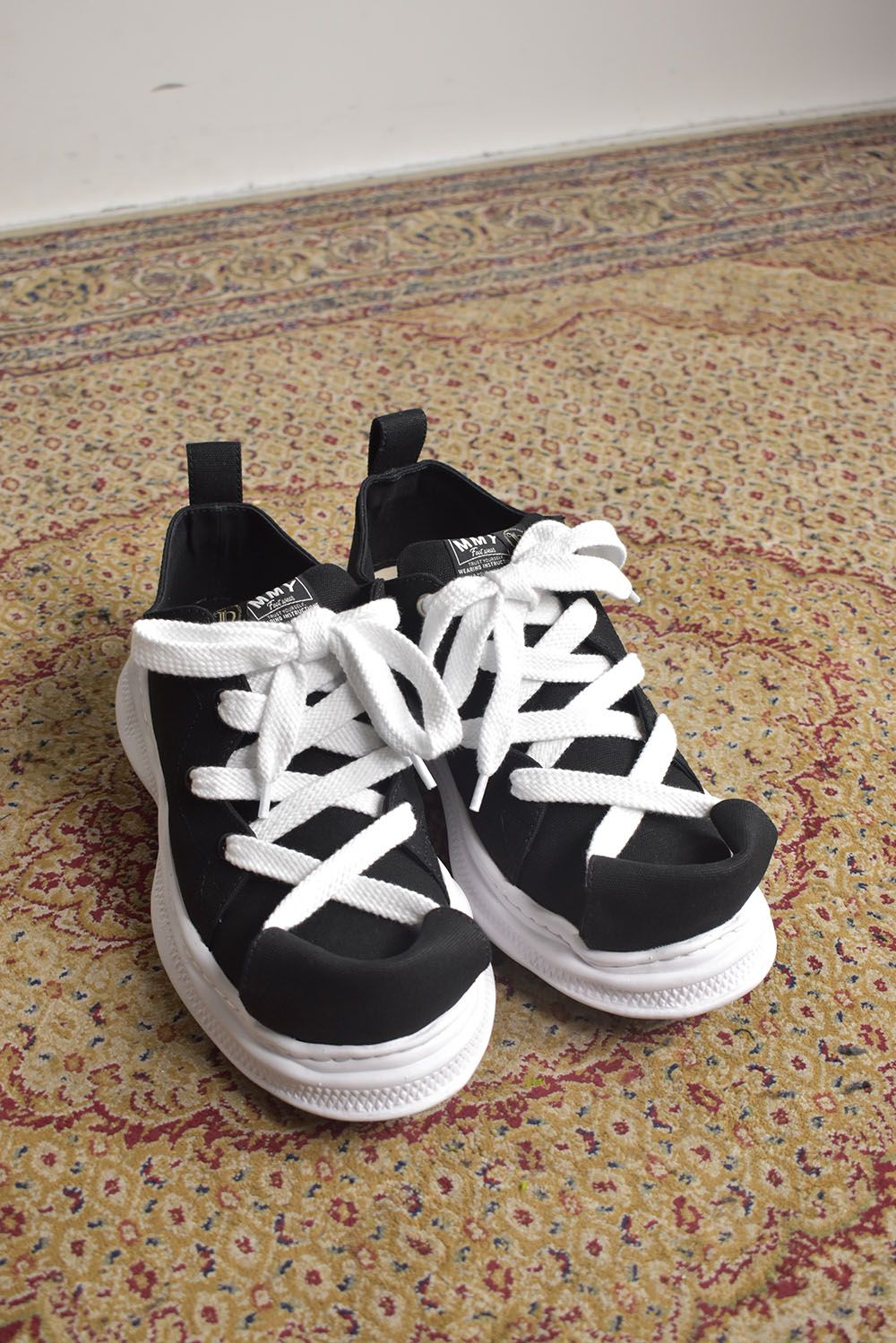 Roll-Tongue Staining  Shose feat. MIHARA YASUHIRO"Black×White"/ロールトゥステイニングシューズ ×ミハラヤスヒロ"ブラック"ブラック×ホワイト"