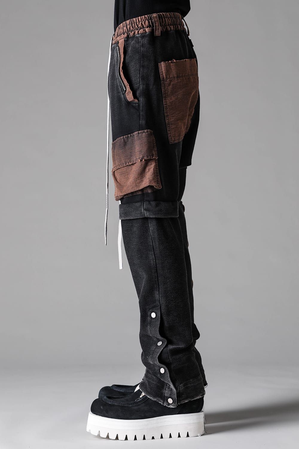 《2027SS先行予約》Vintage Cargo Flare Long Pants "Black × Brown / Grey × L.Grey / Ivory" / ヴィンテージカーゴフレアロングパンツ"ブラック×ブラウン / グレー×ライトグレー / アイボリー"