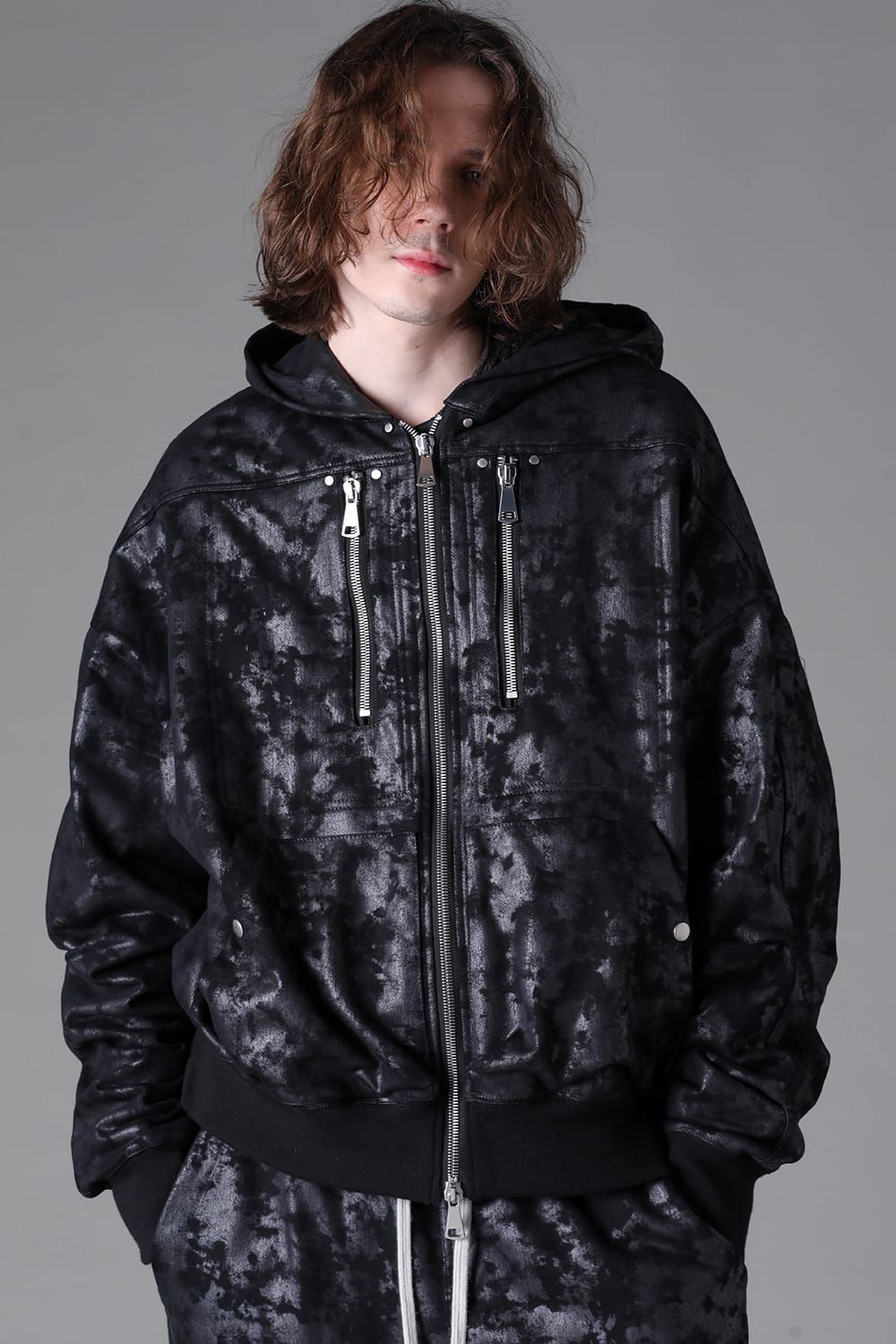 《2026AW先行予約》Swaet Zip Hoodie Blouson"Black / L.Grey" / スウェットジップフーディブルゾン"ブラック/ライトグレー"
