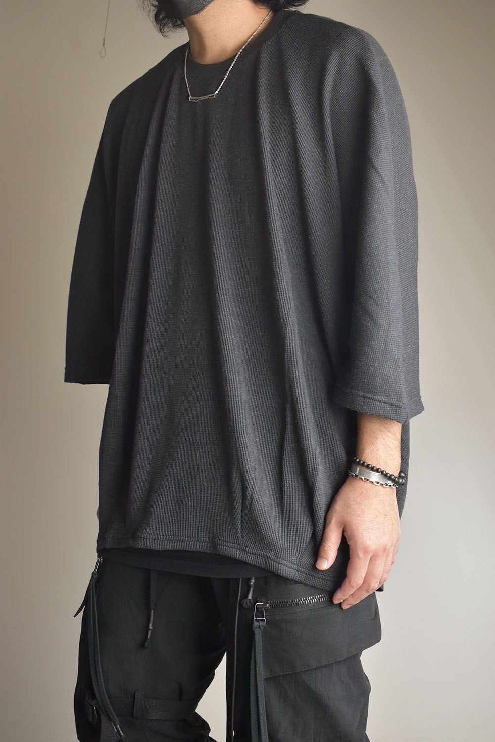 Waffle Dolman Tee"Charcoal" / ワッフルドルマンTee"チャコール"
