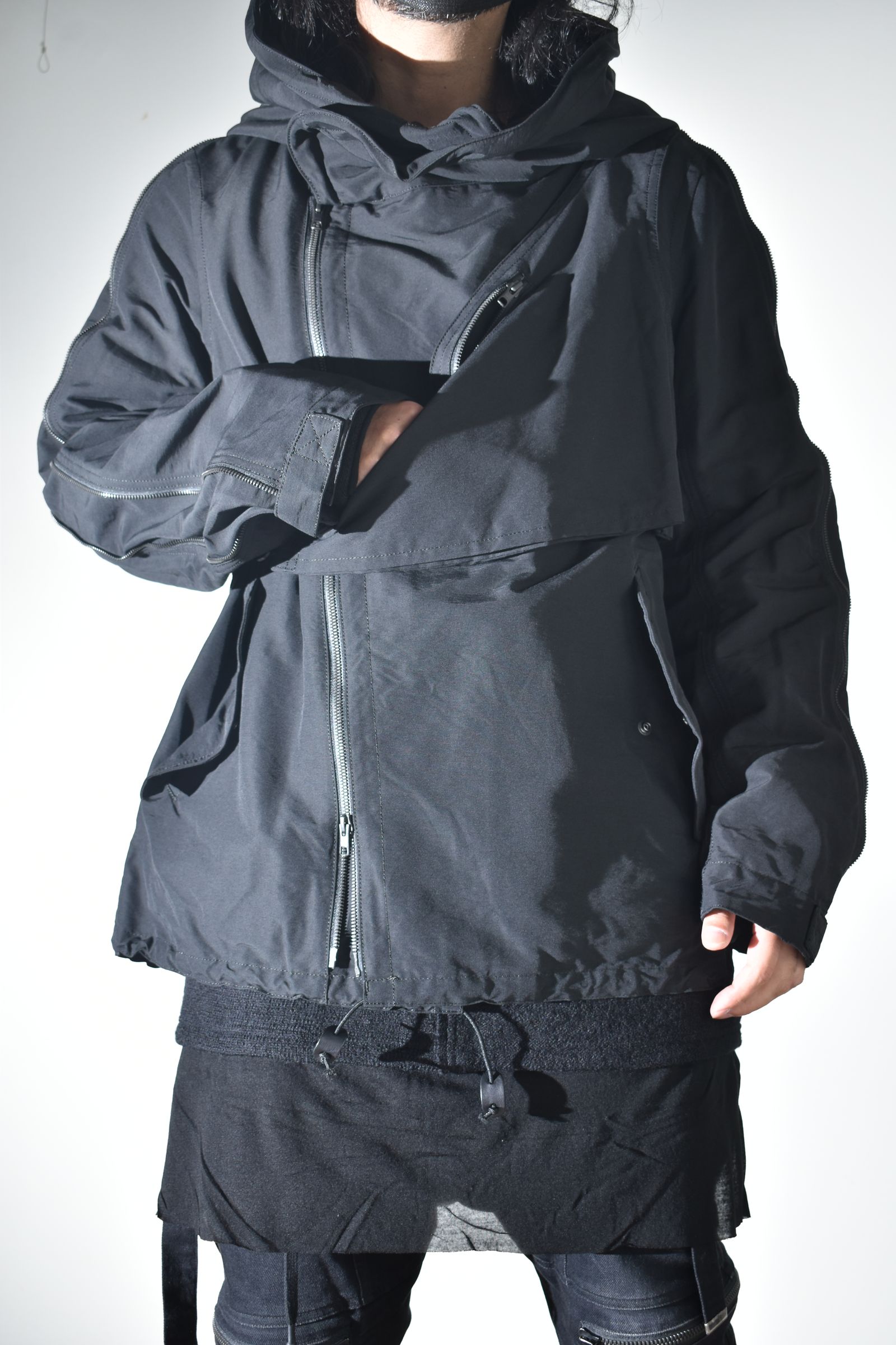 Multi Zip Short Mods Coat"Black" / マルチジップショートモッズコート"ブラック"
