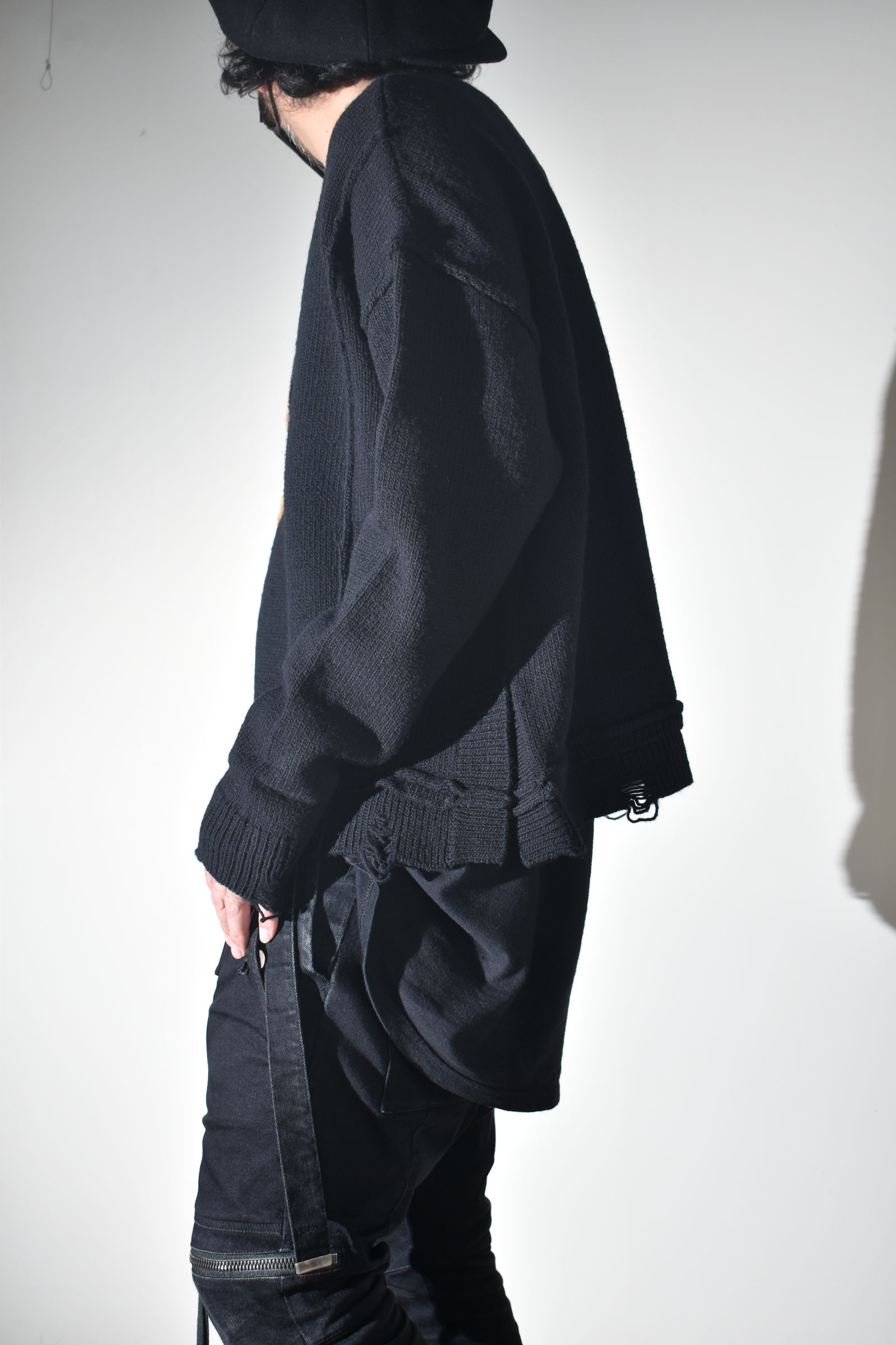 Dog Motif Intarsia Sweater "Black" / ドッグモチーフインターシャセーター"ブラック"