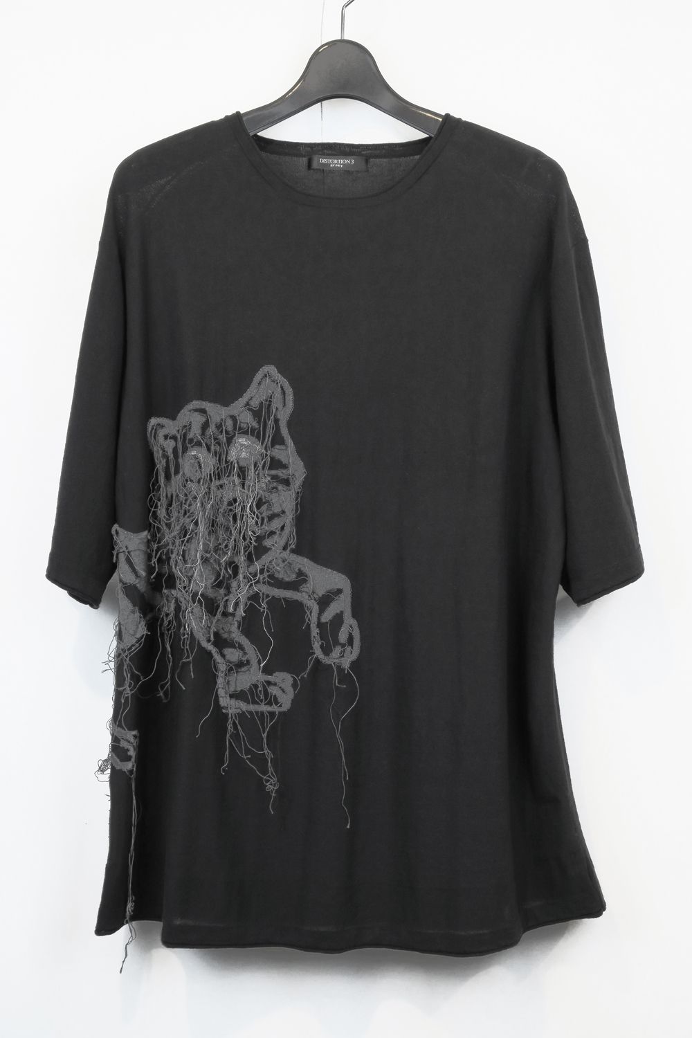 Over Sized Short Sleeve 14GG Knit Pullover"Black"/オーバーサイズドショートスリーブニットプルオーバー"ブラック"