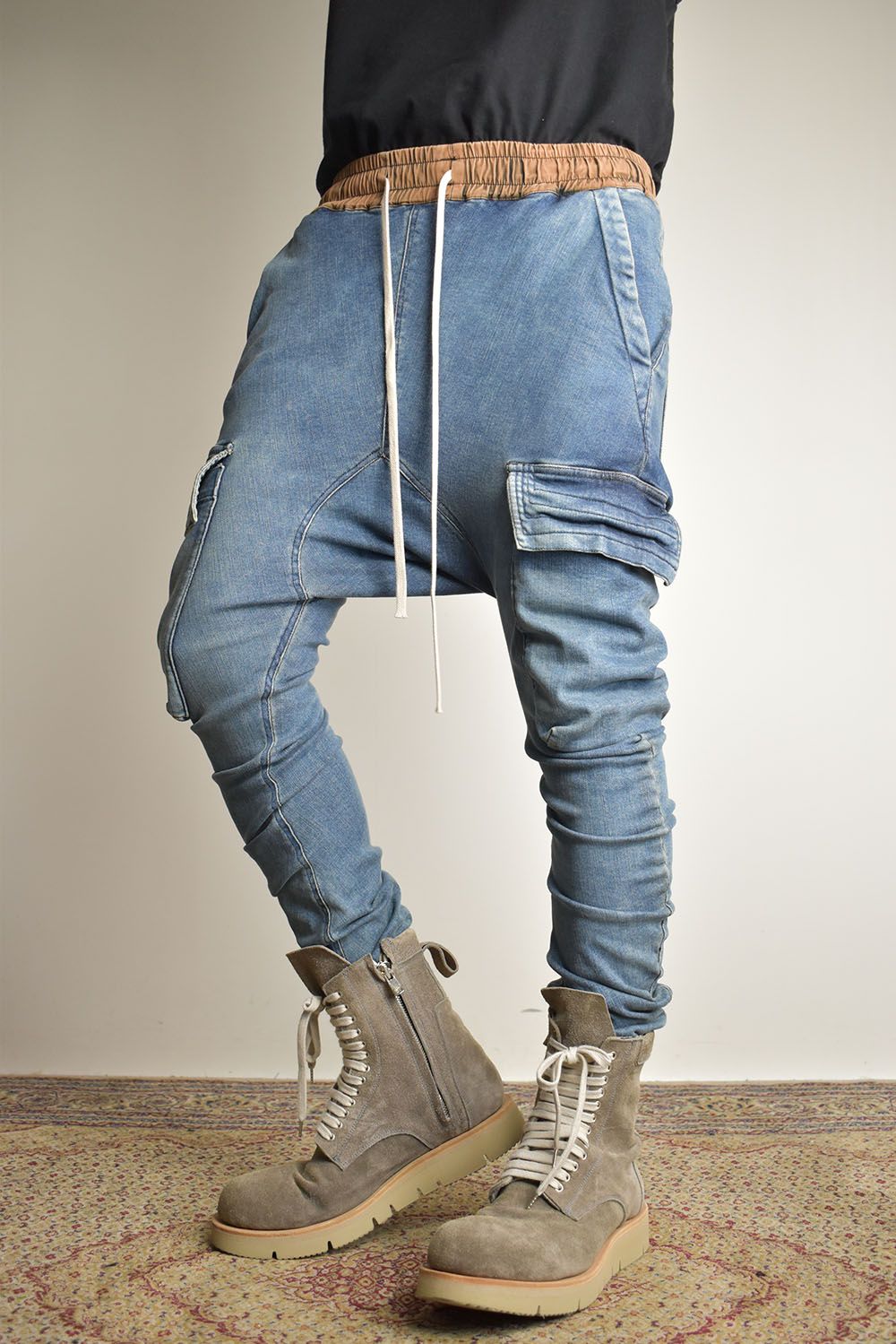 Vintage Denim Cargo Sarouel Skinny"Blue" / ヴィンテージデニムカーゴサルエルスキニー"ブルー"