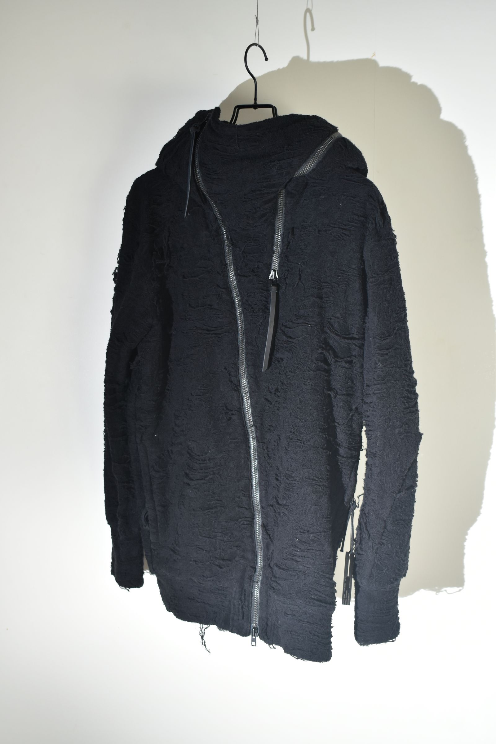 Damage Pile Zip-Up Hoodie"Black" / ダメージパイルジップアップフーディー"ブラック"