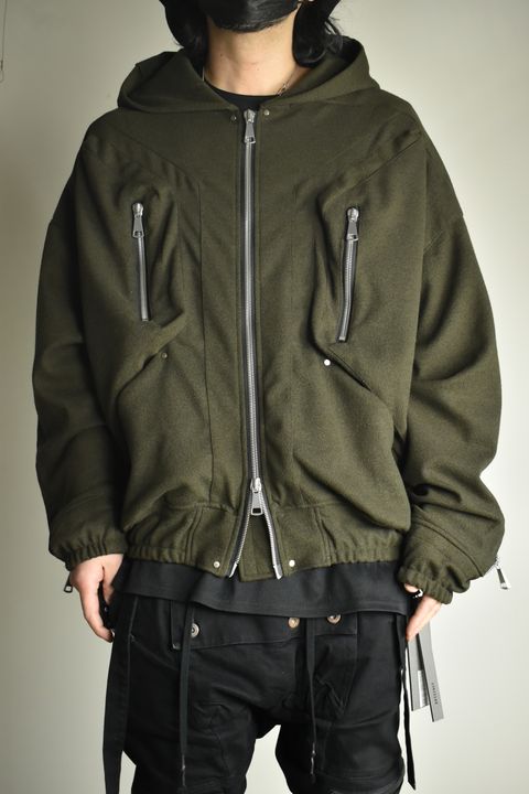 《2026AW先行予約》Knit Jersey Zip Hoodie Blouson"Black / Khaki" / ニットジャージージップフーディブルゾン"ブラック / カーキ"