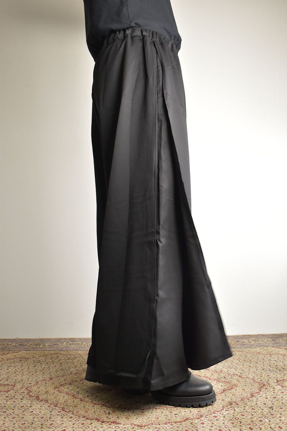 Layerd Slit Hakama Pants"Black" / レイヤードスリット袴パンツ"ブラック"