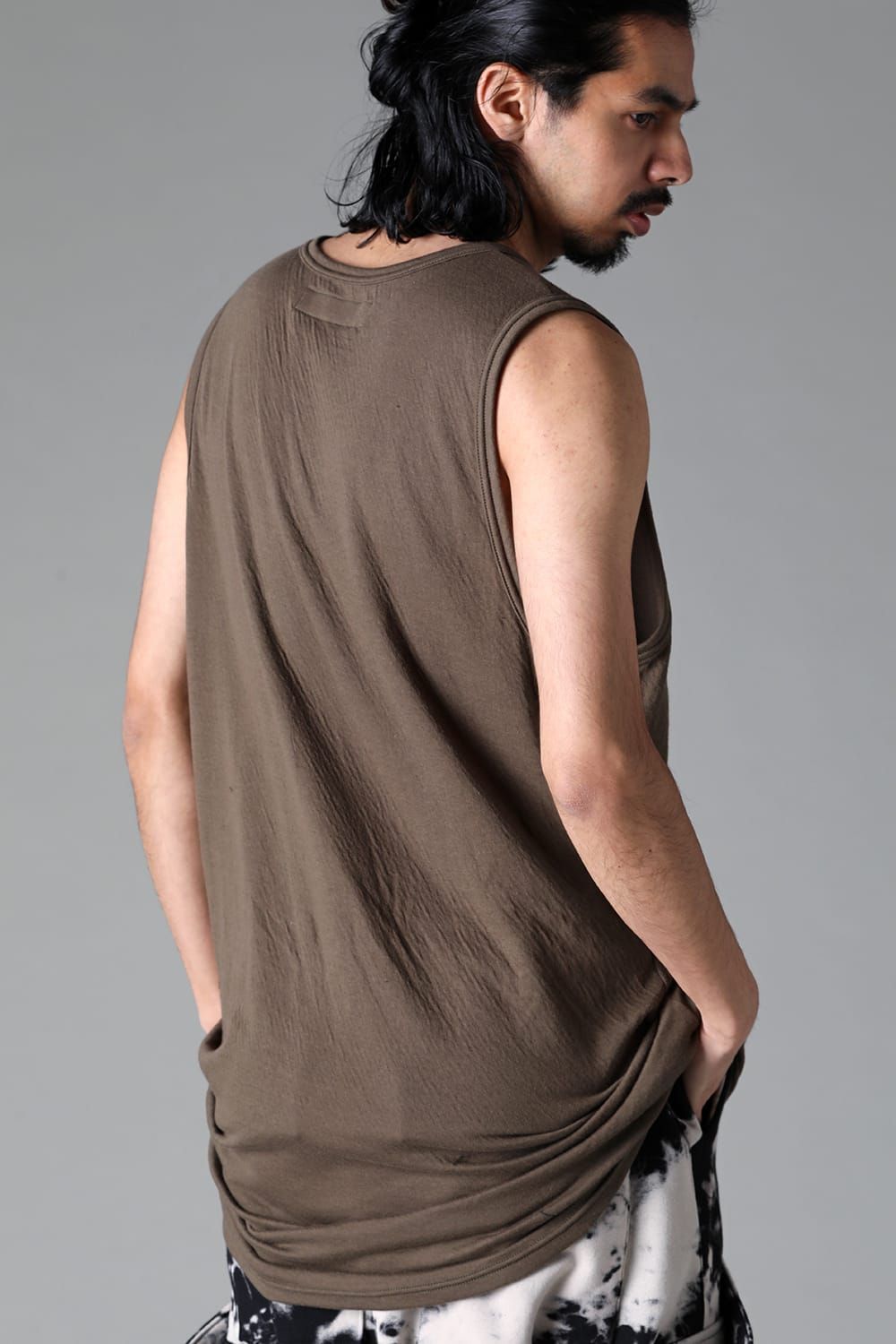 《2025AW先行予約》Double Gauze Long Tank Top"Black / Ivory /Khaki /Grey /D.Grey" /ダブルガーゼロングタンクトップ"ブラック/アイボリー/カーキ/グレー/ダークグレー"