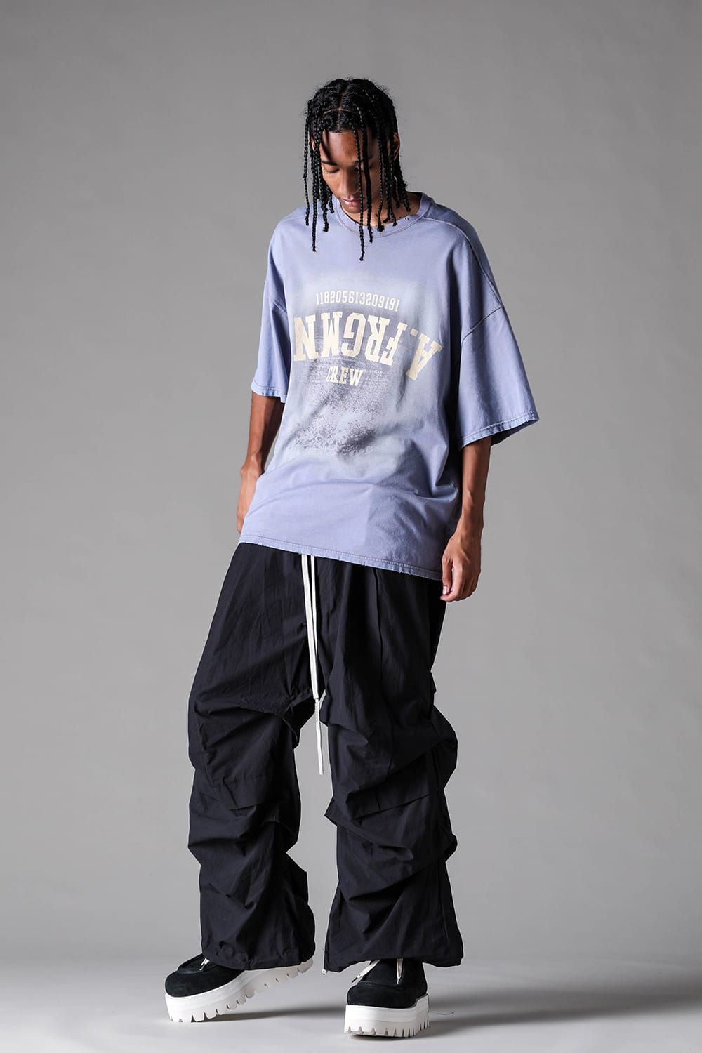 《2027SS先行予約》AFRGMNT Jumbo Tee "Burnt Black / Ecru / Smoky Indigo / Ash Mint " / AFRGMNT ジャンボTee"バーントブラック / エクリュ /スモーキーインディゴ /アッシュミント"