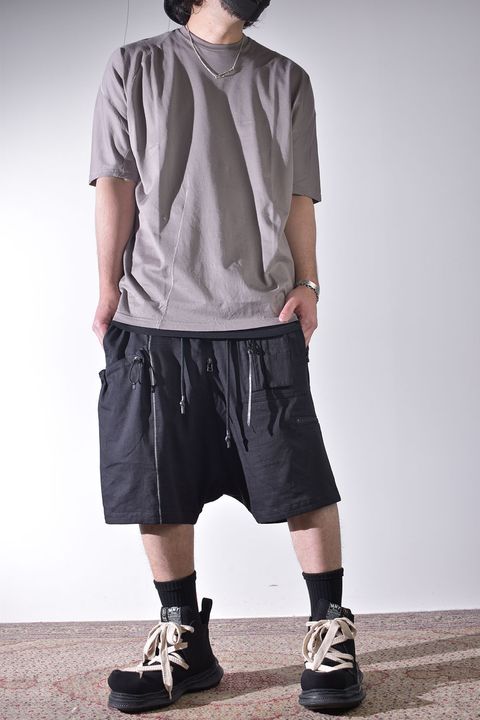 チェックシャツ×ショーツ